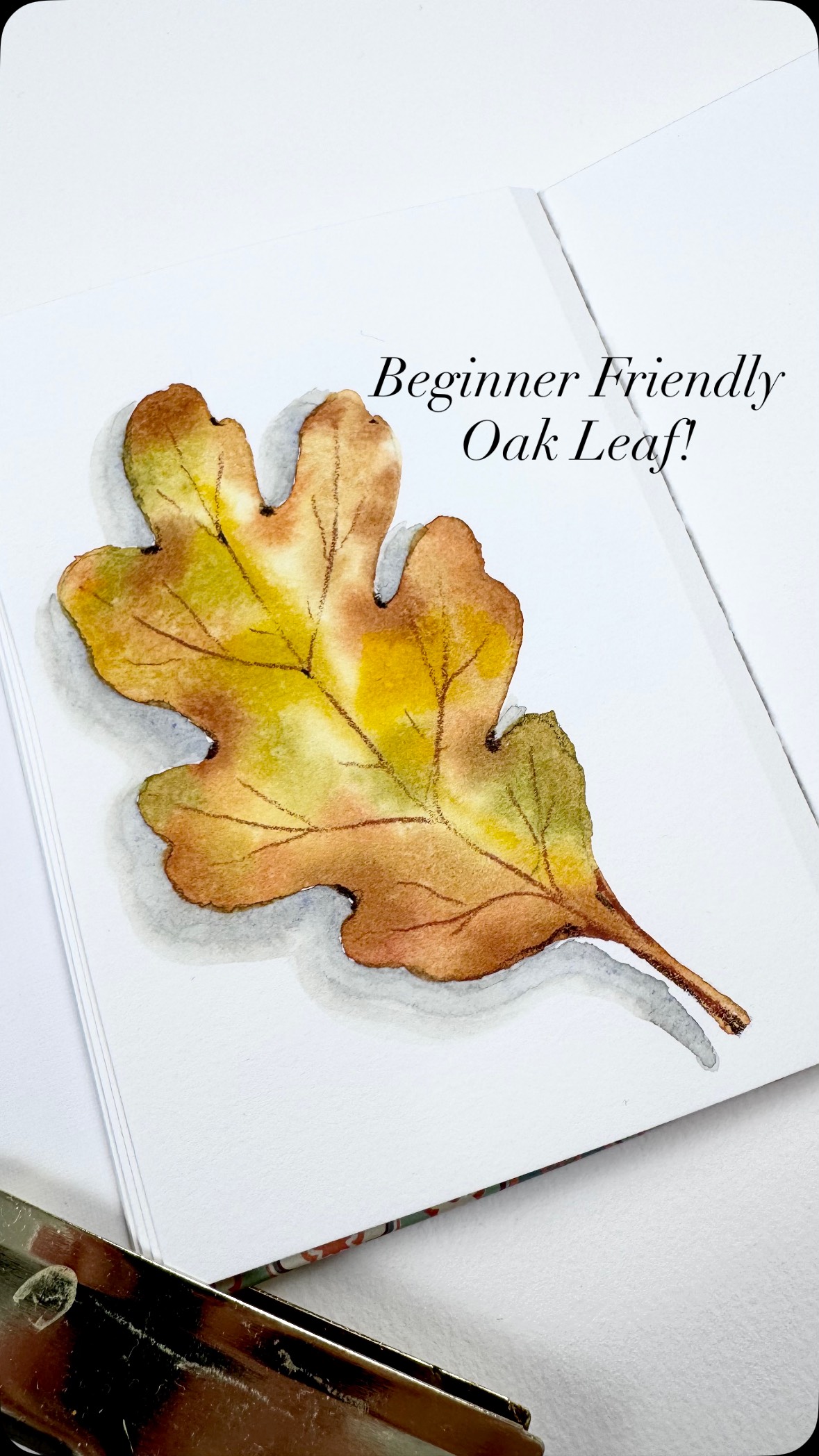 Paint a super easy watercolour oak leaf with me!