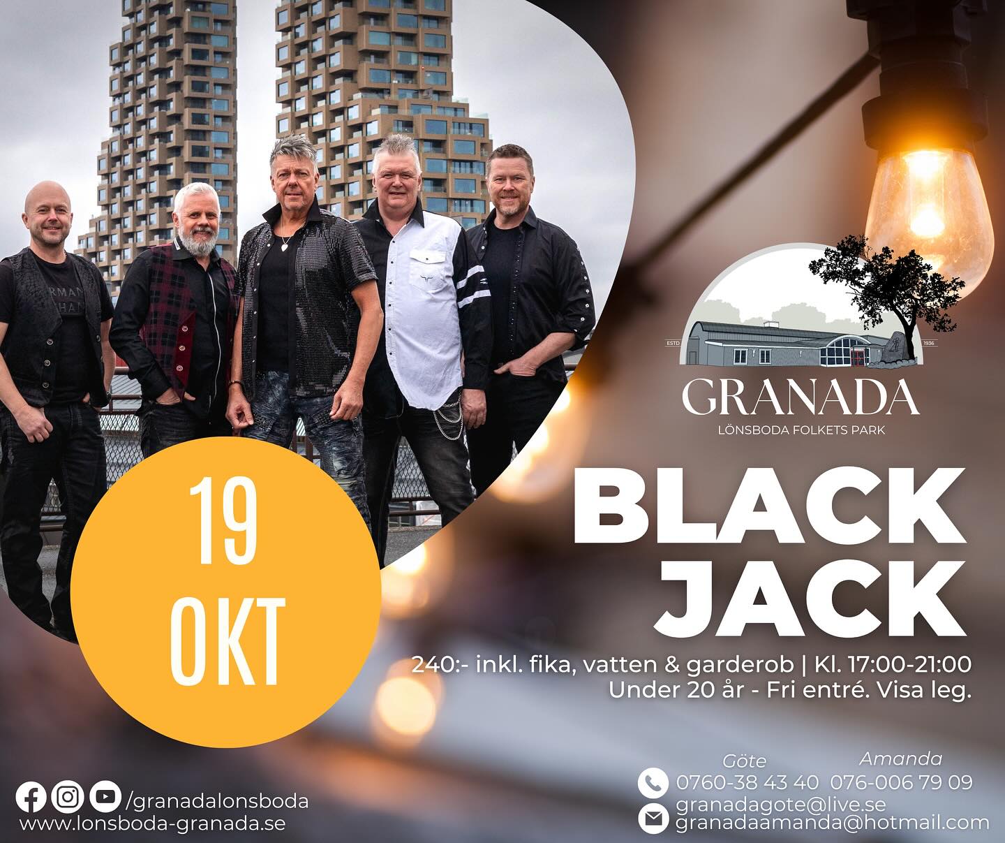 På söndag dansar vi till inga mindre än Black Jack! Hoppas vi ses! Välkomna är ni 🍂💛
#granadalönsboda #folketspark #lönsboda #söndagsdans