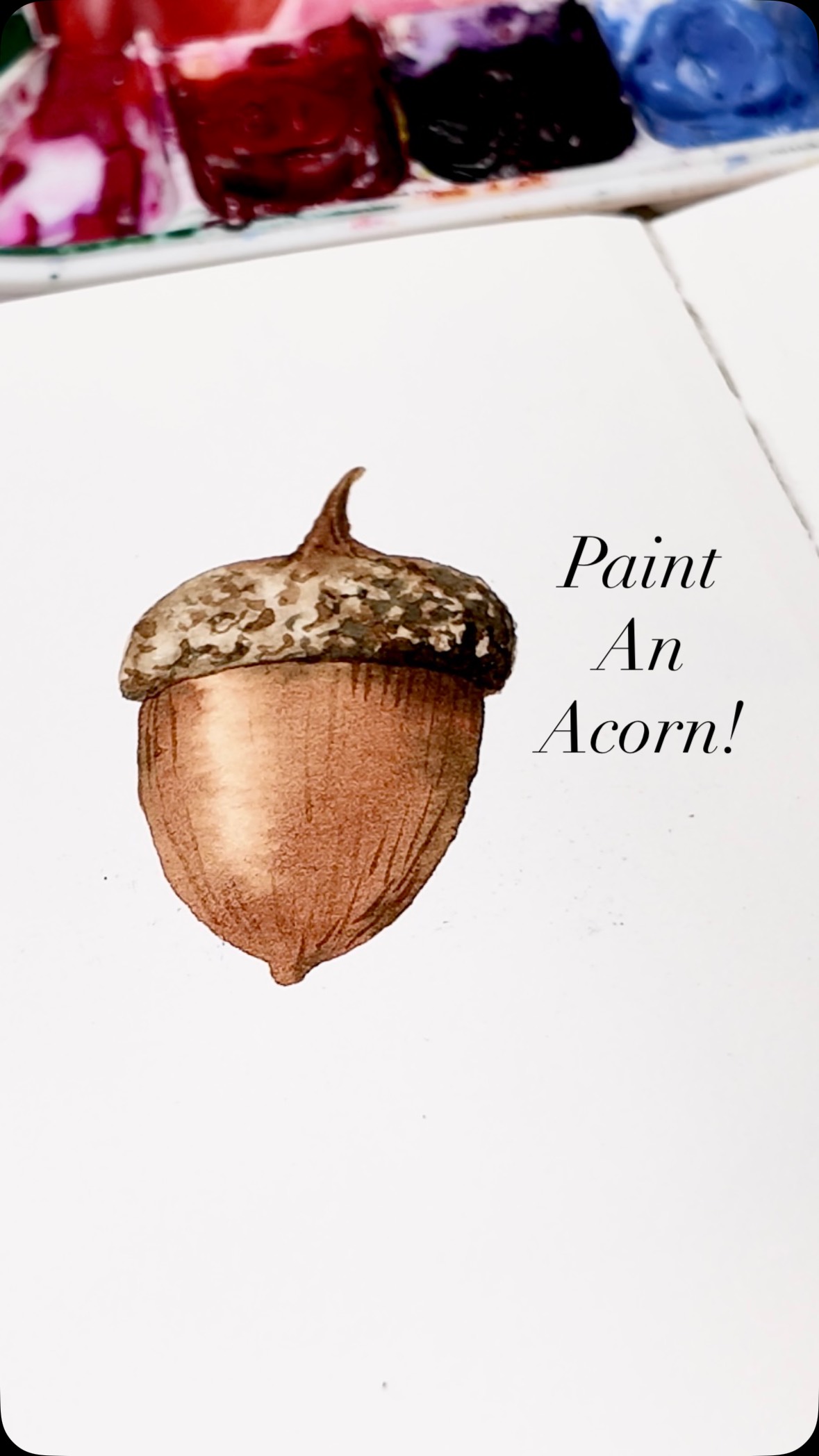 Paint a cute little acorn with me!
Paint: @shinhanart.official
Brush: size 8 round @craftamo X Emma Lefebvre
Paper: @arrtxart watercolour journal