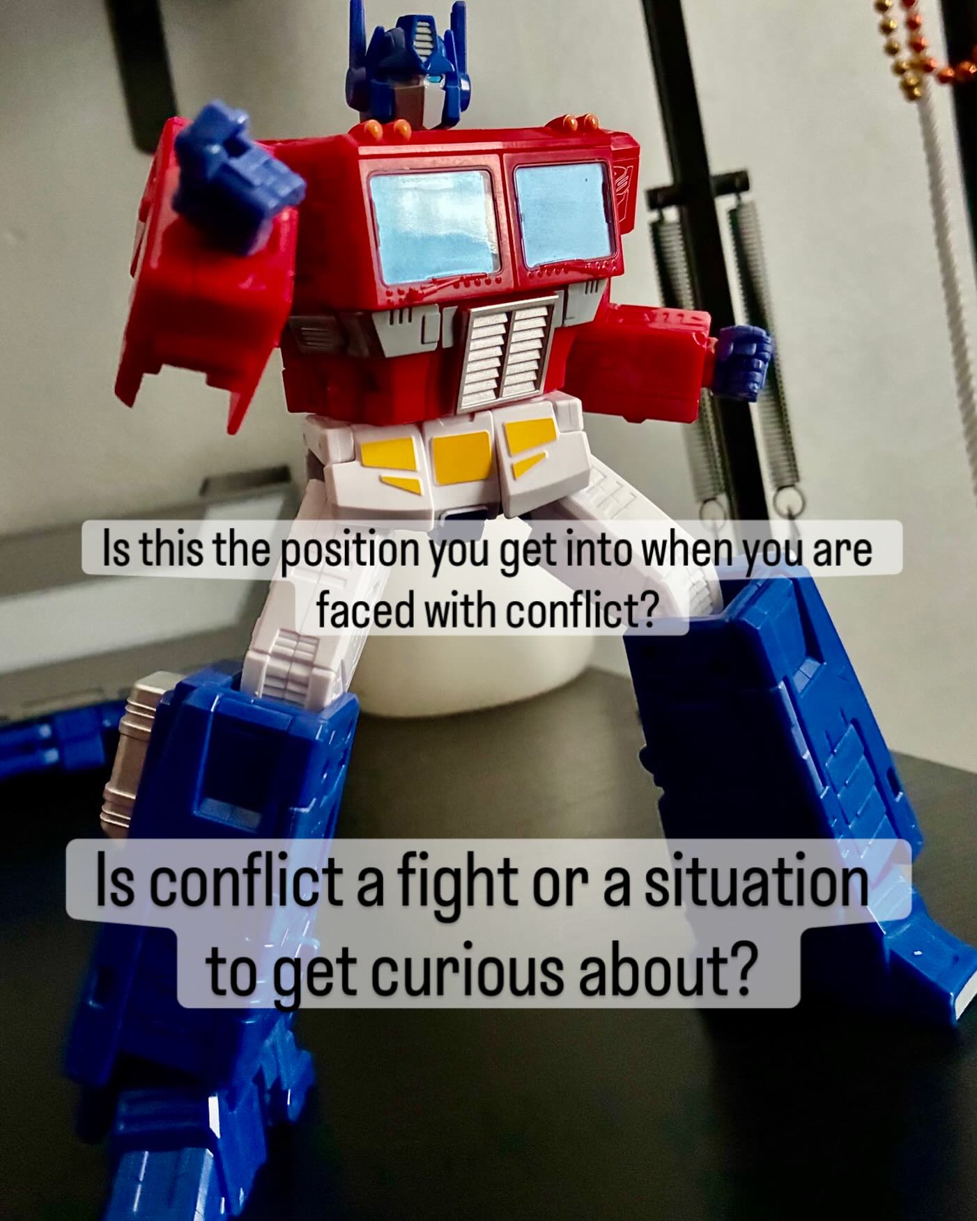 Our nervous system may feel like protection is the answer to a conflict so that you can try to win and stay protected, and there is another part of your nervous system that you can engage to be able to be curious, open and at ease in order to bring compassion and empathy to the conversation and for you to more easily feel into your vulnerability, needs and feelings. You can start this off by changing your posture in some ways, relaxing a place in your body you are holding tension and breathing slowly and fully.