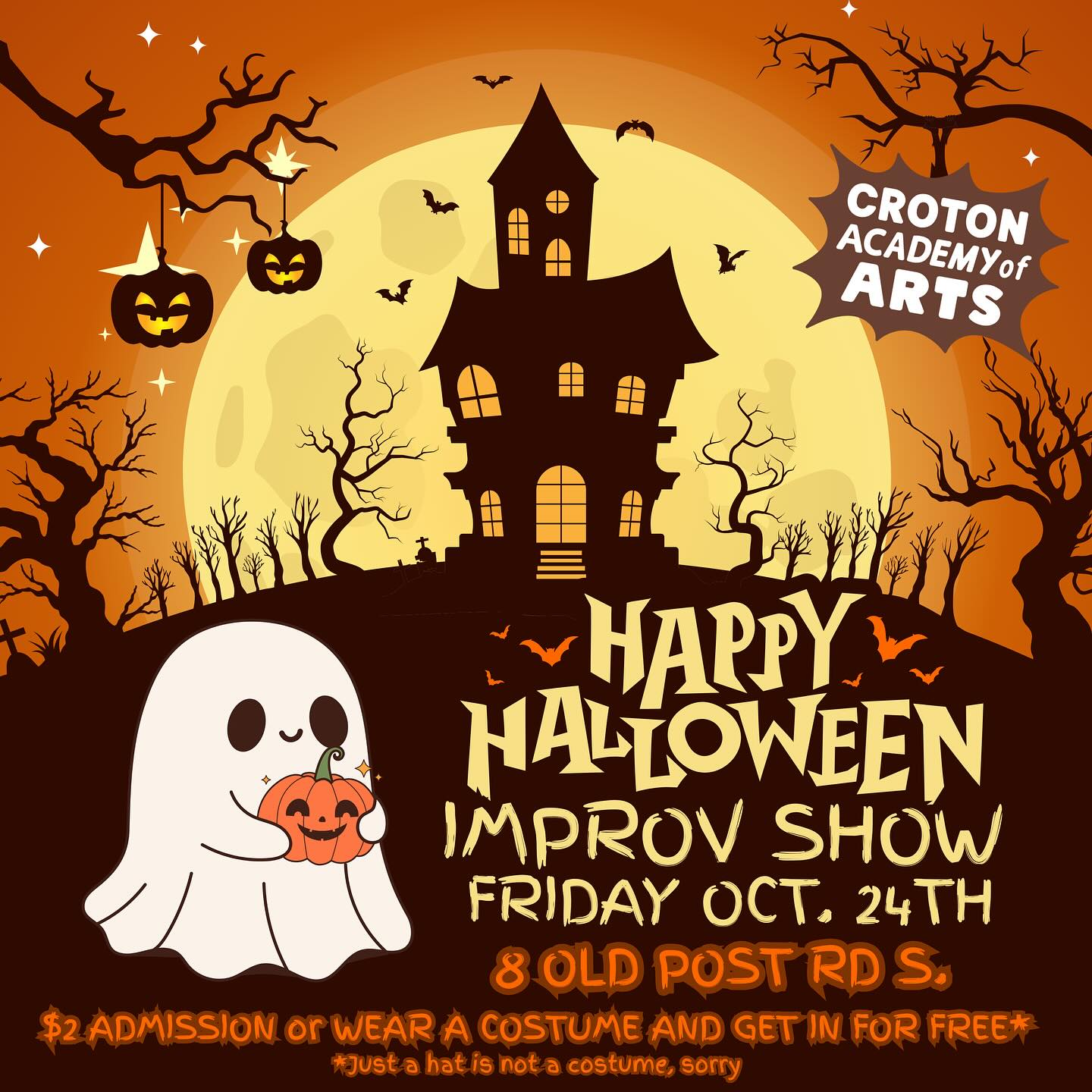 Our Company Improv troupe is PUMPED for their show next week! If youâre in the mood for a GOUL laugh with a bit of Halloween SPIRIT, come see them October 24th at 8PM! Admission is $2 OR wear a costume and get in for FREE, I know weâll all be dressed up!
#improv #improvshow #halloweenshow