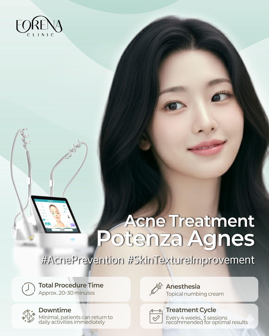 Clear skin starts at the root.
Potenza Agnes targets overactive oil glands with micro-needle RF to calm breakouts, refine pores, and smooth skin texture.
- Recommended for recurring acne, oily skin, scars, and T-zone blackheads.
Forena Clinic – Foreigner-Friendly Skin & Aesthetic Clinic in Seoul
📍 Address
7th Floor, 140 Yanghwa-ro, Mapo-gu, Seoul, South Korea
(5-minute walk from Hongdae Station Exit 9)
🌐 Website
www.forenaclinic.com
📱 Social Media
• Facebook: @forenaclinic
• TikTok: @forenaclinic
• Instagram: @forenaclinic
• Youtube: @forenaclinic
#PotenzaAgnes #acnetreatment #acneprevention #porecare #skintexture #koreanskincare #forenaclinic #hongdaeclinic #rfmicroneedle #skincareclinic