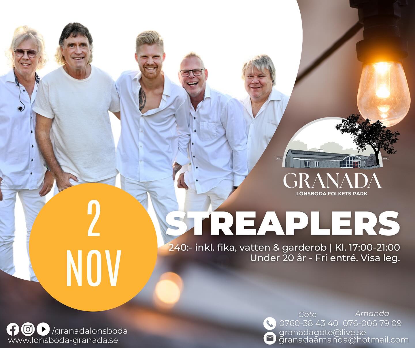 På söndag blir det åka av när Streaplers bjuder upp till dans! Välkomna är ni! 😍🔥
#granadalönsboda #folketspark #lönsboda #streaplers #dansband #söndagsdans