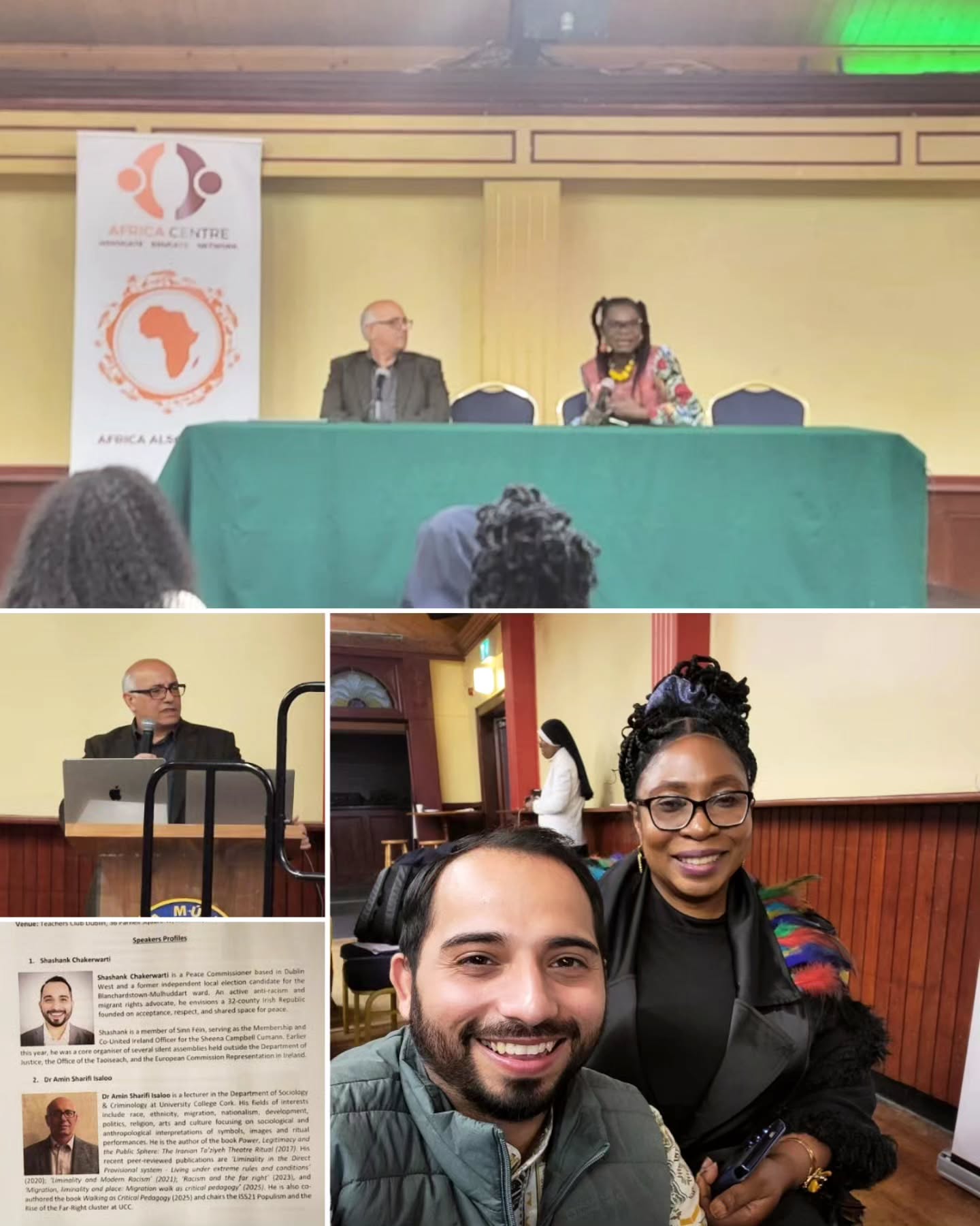 On Saturday, 25th October, I attended the Community Engagement Dialogue Forum “EU Citizens’ Role Matters: Addressing the EU Migration Pact” organised by @africacentreirl at the Teachers Club, Dublin.
It was inspiring to hear from experts shaping the conversation on migration, inclusion, and equality. Dr Ebun Joseph shared insights from Critical Race Theory and Inequality in the Labour Market, exploring race and opportunity in Ireland. Dr Amin Sharifi Isaloo reflected on how cultural symbols and human behaviour interact with migration and integration. Princess Pamela Toyin Ogunwusi, author of Her Story, spoke about African women’s migration experiences and advocacy. Shamim Malekmian highlighted the evolving narratives around migration in journalism.
I had the opportunity to share the stage with Clare Daly, former MEP, on the EU Migration Pact and systemic inequalities, and contributed my perspective on how online controversy spreads rapidly, shaping public debate on migration through algorithmic and psychological dynamics.
Finally, Lucky Khambule, co-founder of the Movement of Asylum Seekers in Ireland, shared his powerful activism from direct provision campaigns to broader asylum reform.
Events like this remind us that change begins with dialogue, understanding, and amplifying the voices that matter.
#CommunityEngagement #MigrationMatters #EUcitizens #SocialJustice #Inclusion #DigitalDiscourse #Ireland #TheAfricaCentre #EqualityInAction