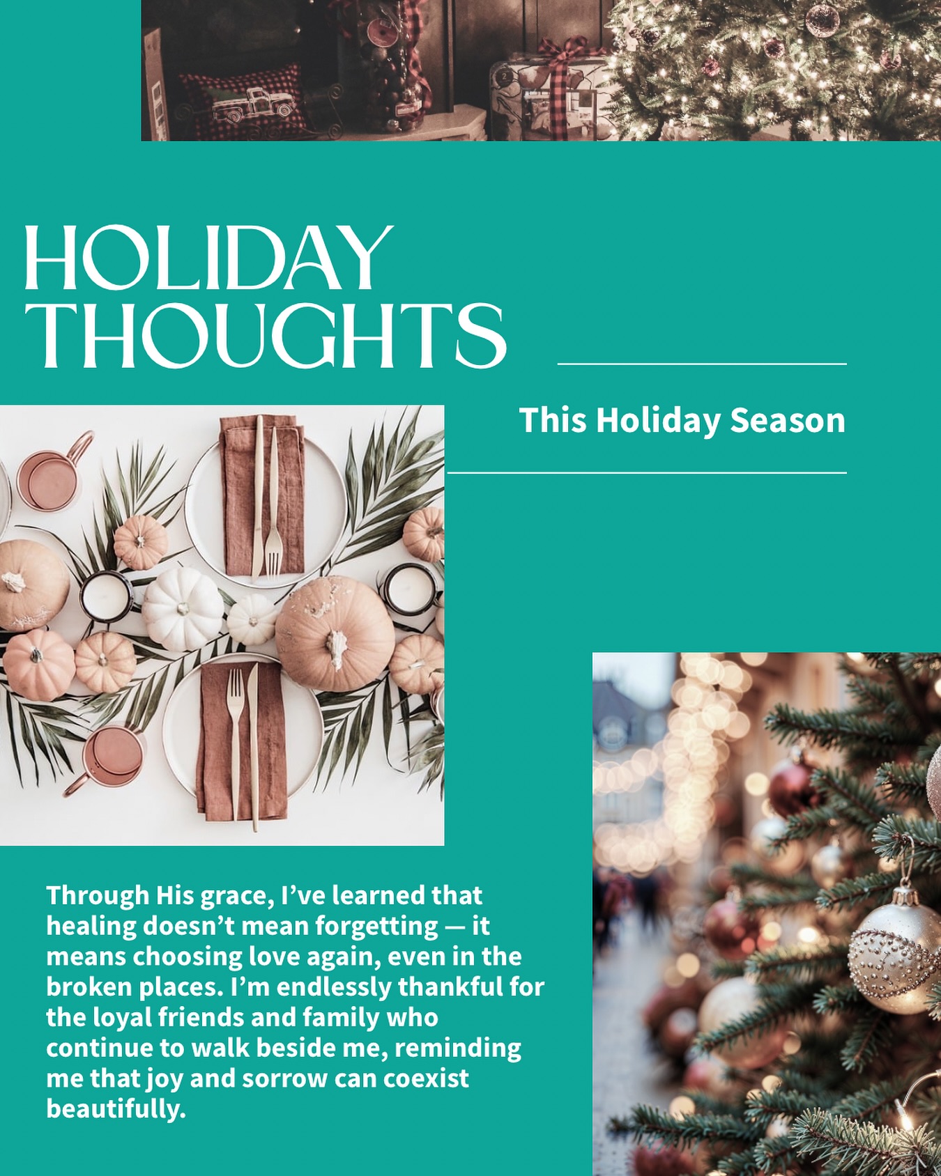 ✨ As the holidays draw near, I feel that familiar mix of excitement and bittersweet reflection.
This time of year always brings back memories of my mother and brother — two incredible souls whose absence still leaves quiet spaces in every celebration. Their passing created fractures in our family that time alone could never mend… but God. 🙏🏽
Through His grace, I’ve learned that healing doesn’t mean forgetting — it means choosing love again, even in the broken places. I’m endlessly thankful for the loyal friends and family who continue to walk beside me, reminding me that joy and sorrow can coexist beautifully. ❤️
So as we prepare our hearts and homes for the holidays, may we all take a moment to:
✨ Cherish those still here.
✨ Forgive where we can.
✨ Love a little deeper.
🍁Call to Action:
If you’re reading this, take a minute today to reach out to someone you love. A simple message, a prayer, or a call can mean more than you know. 💌
#holidayreflection #faithandhealing #gratitude #familylove #GodsGrace #cherishedmemories #faithstrong #DressedInLovePress #HolidayHope #healingthroughfaith