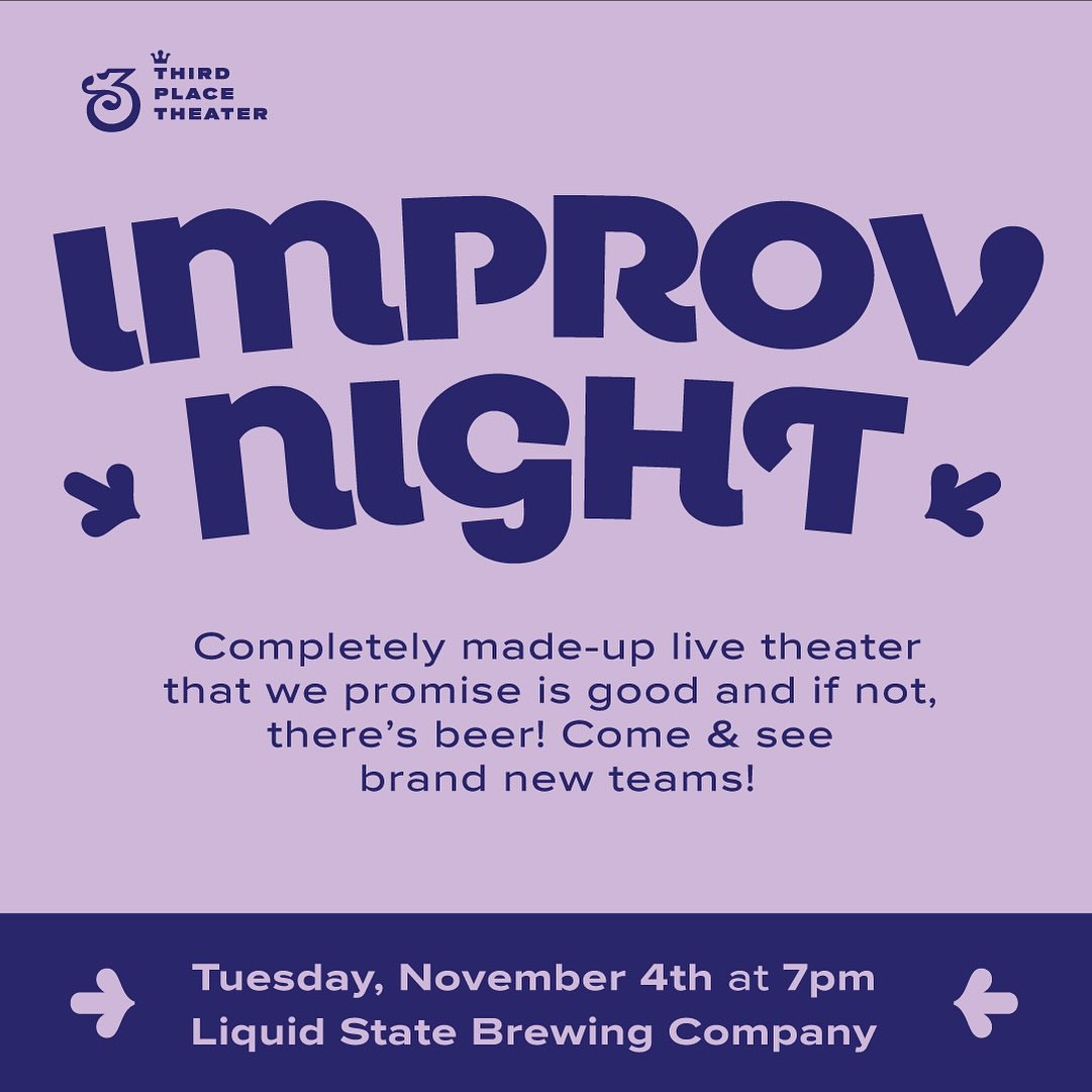 Improv returns TONIGHT! 🎭
Join @thirdplacetheater in the Beer Hall at 7pm this evening for some great laughs and great drinks! 🎉
#liquidstatebeer #improvnight #ithaca #ithacany #ithacaevents #improv #craftbeer #thinknydrinkny