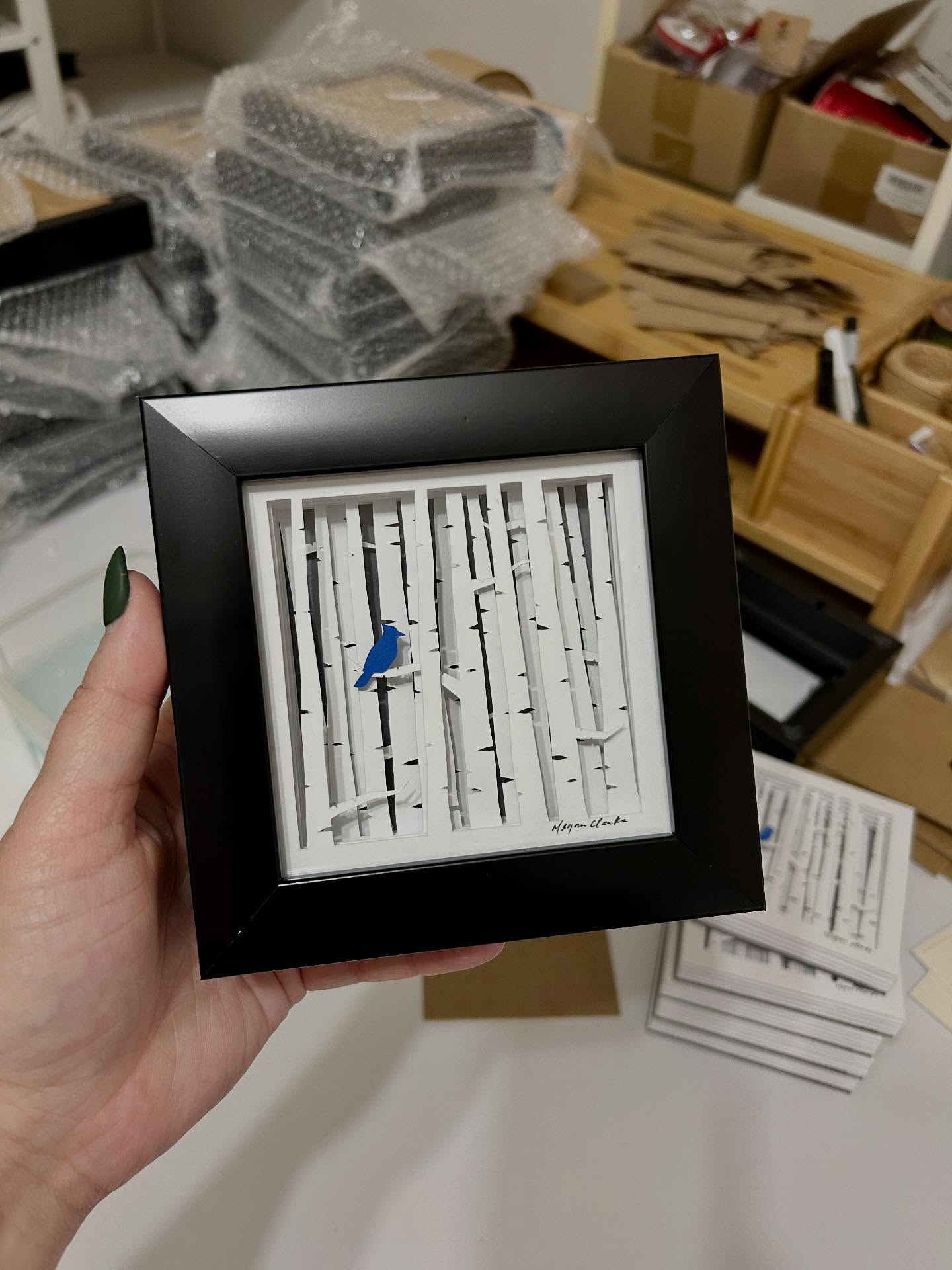 It’s framing day for these mini birch forests. First up are Jays!
#handcutpaperartist #handcutpaper #paperart #canadianartists #smallbusinessowners #hellohappyhandmade #hellohappymerrymarket