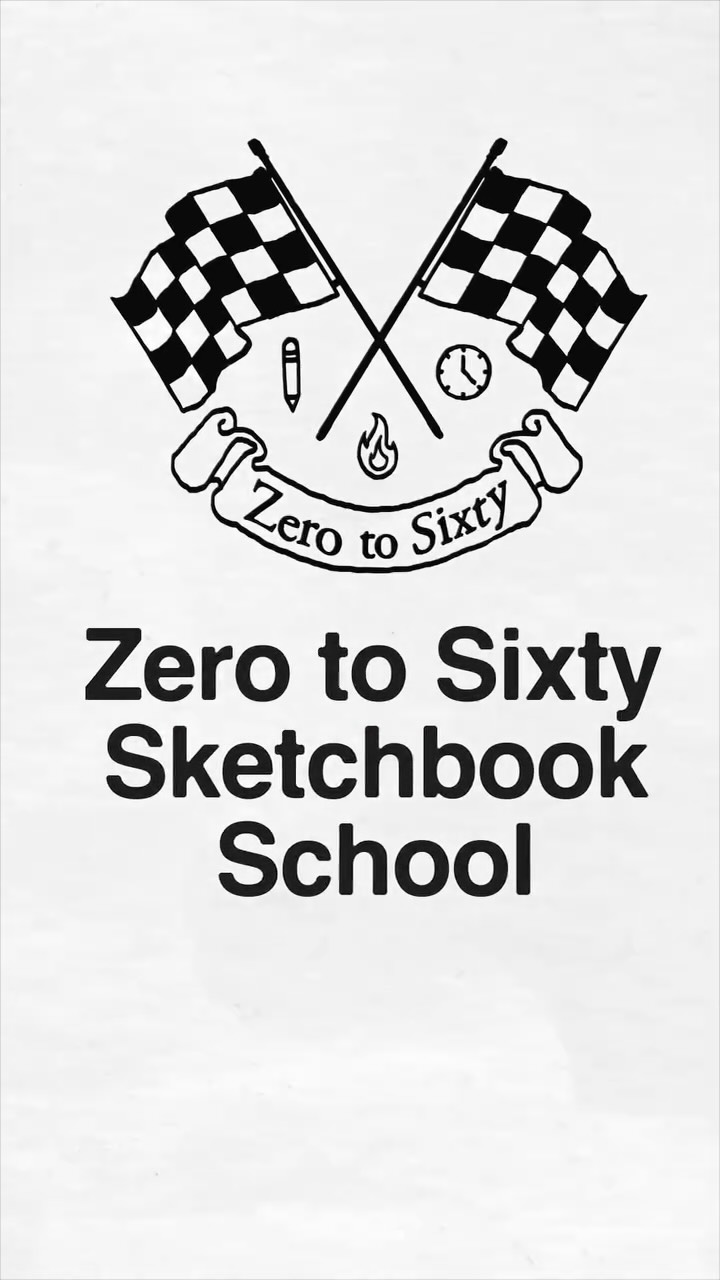 Zero to Sixty Sketchbook School is about learning different kinds of drawing skills, not just increasing the degree of your current ones. Doing so will help you develop a reliable process that replaces perfectionism and procrastination with experimentation and momentum. Class begins this Tuesday 11/18. 🏁 #drawing #sketching #sketchbook #learntodraw #howtodraw #drawingforbeginners #sketchart