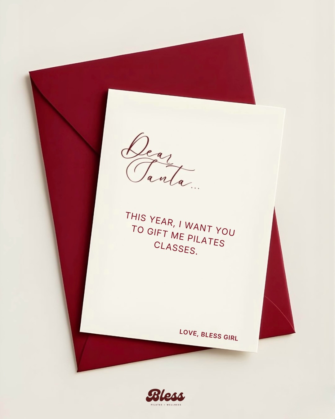 🎄¿No sabes qué regalar esta Navidad?
En Bless tenemos el regalo perfecto ✨
Nuestras Gift Cards son ideales para regalar:
✨ Paquetes de Reformer
✨ Clases de Healing
✨ Termos, merch y ropa deportiva
Regala movimiento, autocuidado y momentos que se sienten 🤍
Pregunta por nuestras Gift Cards en recepción.