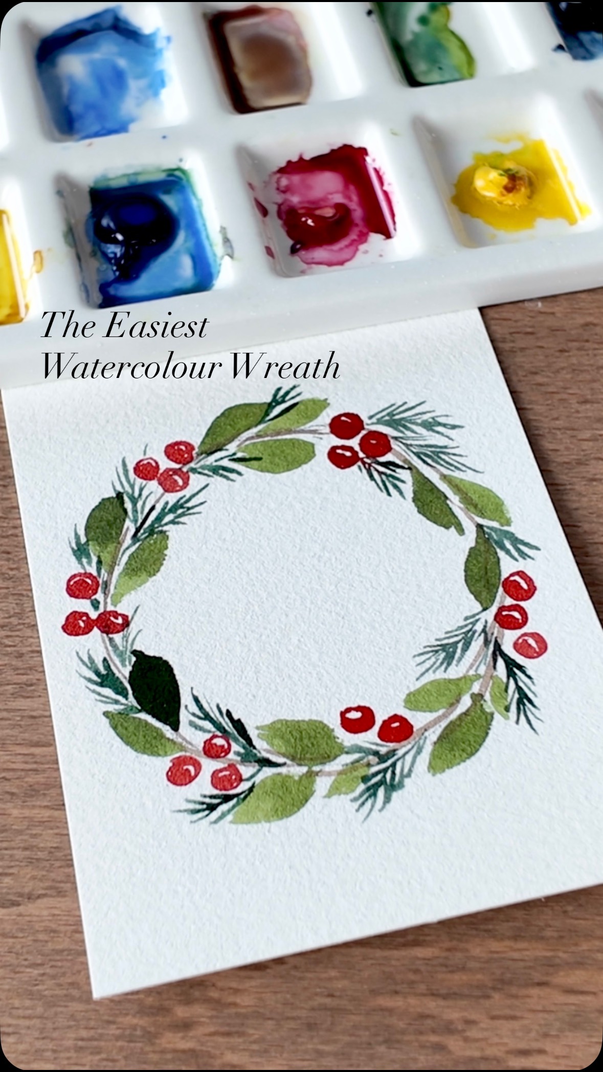 Paint the easiest watercolour wreath with me!