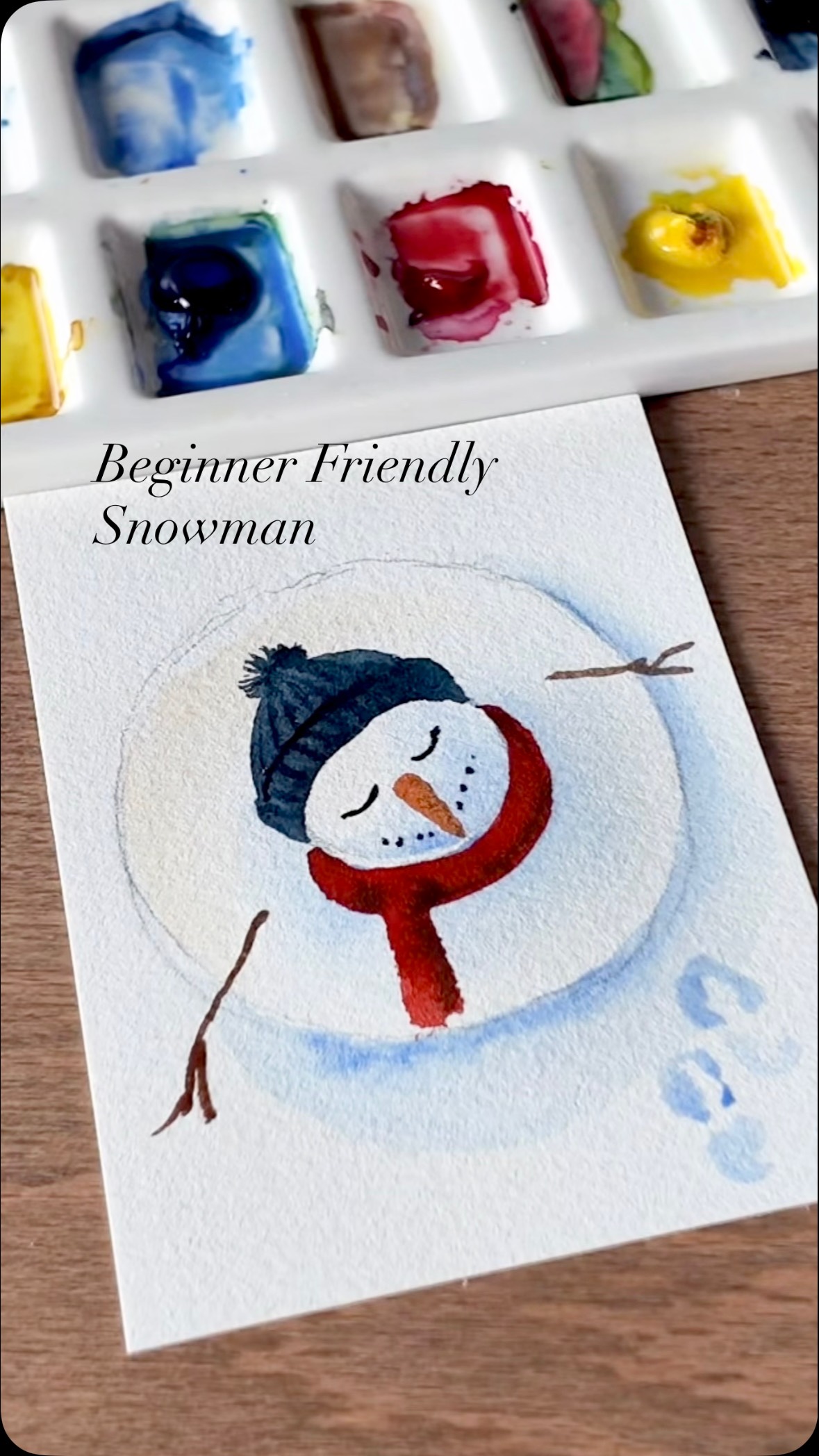 Beginner friendly snowman tutorial! Want more in depth instruction? Check out my YouTube channel for tons more, in depth holiday tutorials on paintings just like this one! Give it a try and let me know how it goes in the comments! Happy painting!
The brushes used in this tutorial are from my new travel brush set coming out on December 14th! Stay tuned for more info and go to https://craftamo.com/collections/emma-lefebvre-x-craftamo to be notified when they drop!
