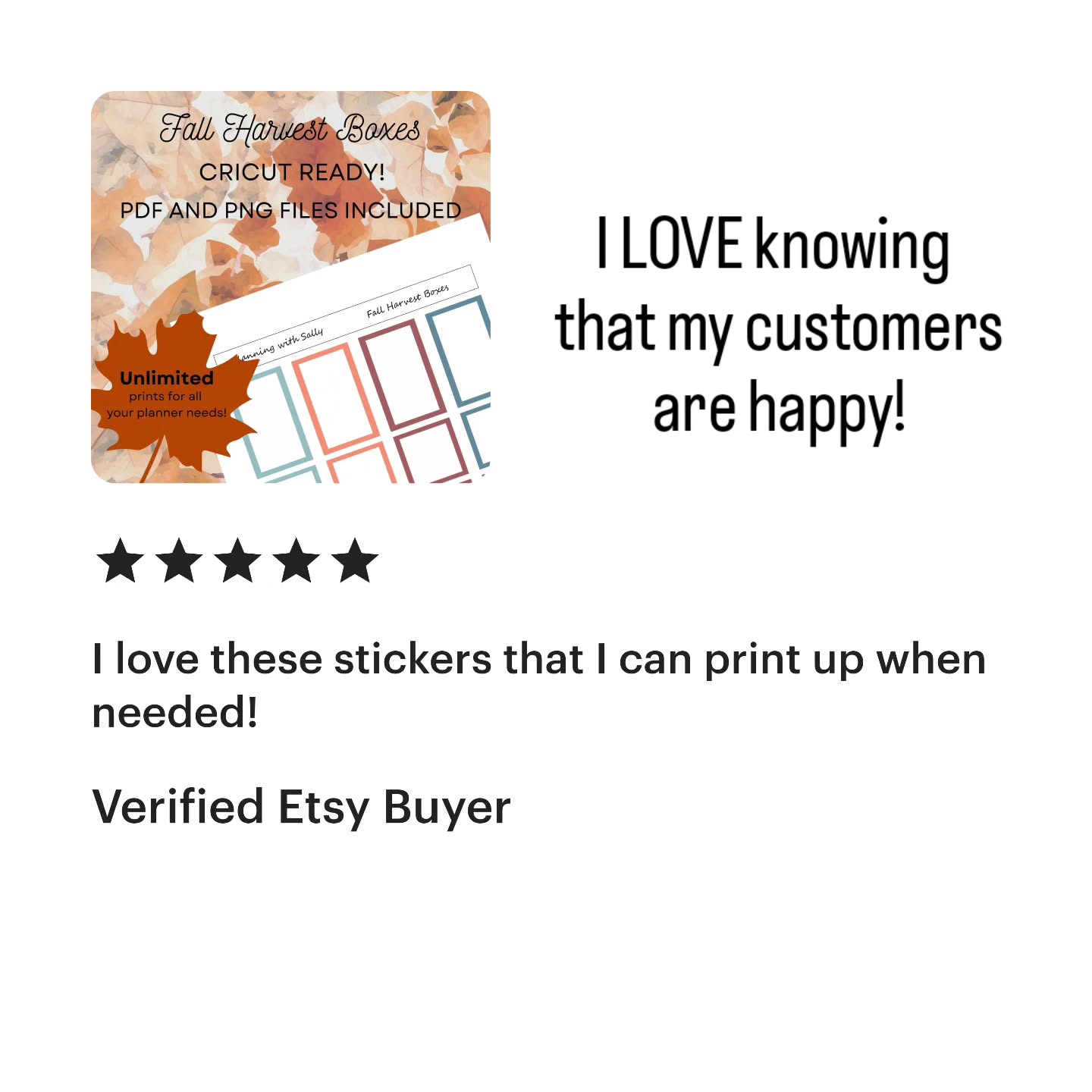 One of my favorite things about owning an Etsy shop is knowing that I provide products that help my fellow planners out. 🥰
Check out my shop... I just might have the colors you've been searching for. Link in bio.
.
#PlannerCommunity #plannerstickers #plannershop #stickershop #planwithme #happyplanner #happyplanning #seasonalstickers