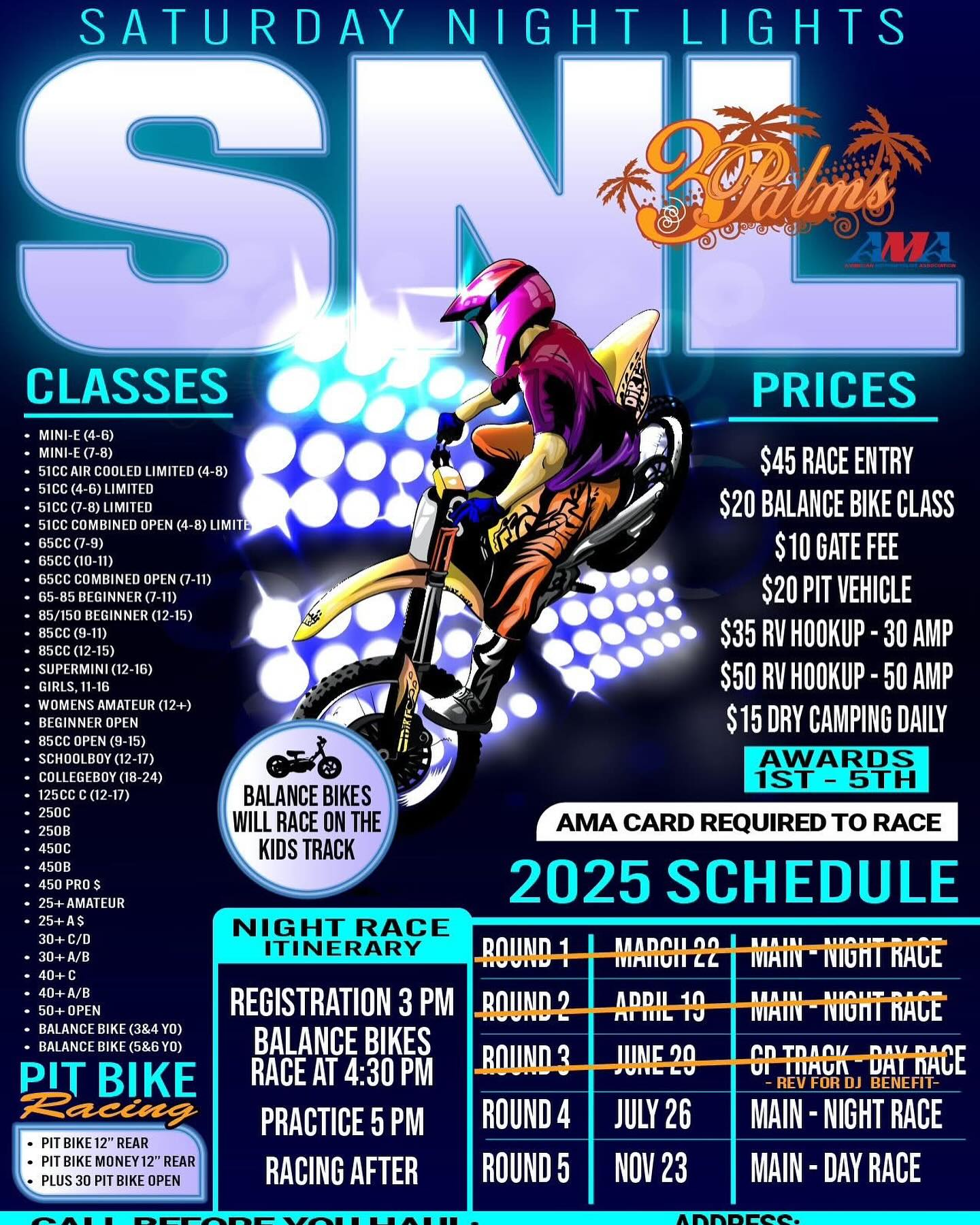 SNL Final Round is tomorrow - Sunday November 23! Gates open at 6:00 am and On-Site Registration opens at 6:30 am
ONLINE REGISTRATION IS ACTIVE and has beenn corrected! Race entry was still set forth State Championship fees and refunds will be made accordingly to everyone who registered prior to the correction!