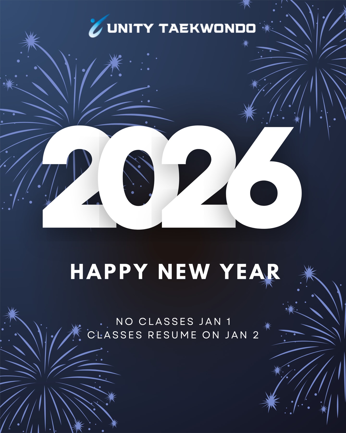 As we come to the end of the year, we would like to take a moment to express our sincere gratitude to all of our students and parents for your love, trust, and continued support throughout the past year.
We wish you and your family a warm and joyful holiday season, and a strong and positive start to the New Year.
Happy New Year!!!
#UnityTaekwondo #chilliwack #chilliwackmartialarts #unitytkdchilliwack