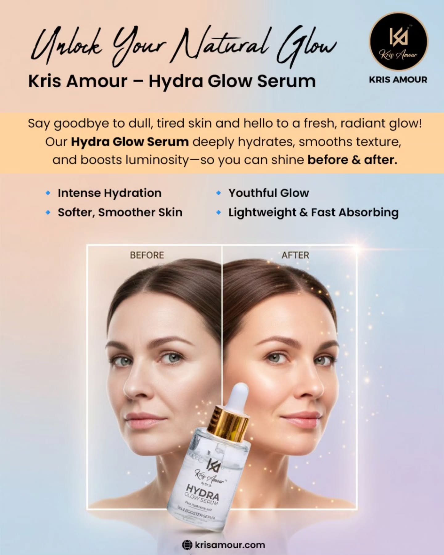 Tired of dull, dry, and uneven skin? You’re not alone ❤️
Every woman deserves skin that feels hydrated, bright, and confident—every day! ✨
Introducing Kris Amour – Hydra Glow Serum, specially loved by skincare lovers
Formulated to deeply hydrate, boost glow, and smooth skin texture, this lightweight serum melts effortlessly into your skin for a radiant glass finish 🤍
✨ Visible results before & after
💧 Intense hydration
🌟 Youthful glow & brightness
🤍 Fast absorbing & non-sticky
Give your skin the love it deserves…
Because confidence starts with glowing skin 🌸
Shop Now: krisamour.com
Hydra Glow Serum Chennai | Best Face Serum for Glow Chennai | Skin Brightening Serum Tamil Nadu | Glass Skin Serum India | Dry Skin Treatment Serum | Anti Aging Glow Serum Chennai
#KrisAmour #HydraGlowSerum #GlassSkinSerum GlowSkinRoutine FaceSerumIndia ChennaiSkincare ChennaiBeautyStore CoimbatoreSkincare MaduraiSkinClinic TamilNaduBeautyCommunity AntiAgingSerum SkinBrightening SkincareProductsIndia HydratingSerum GlowingSkinIsIn BeautyLifestyle BeforeAndAfterGlow ConfidenceInYourSkin