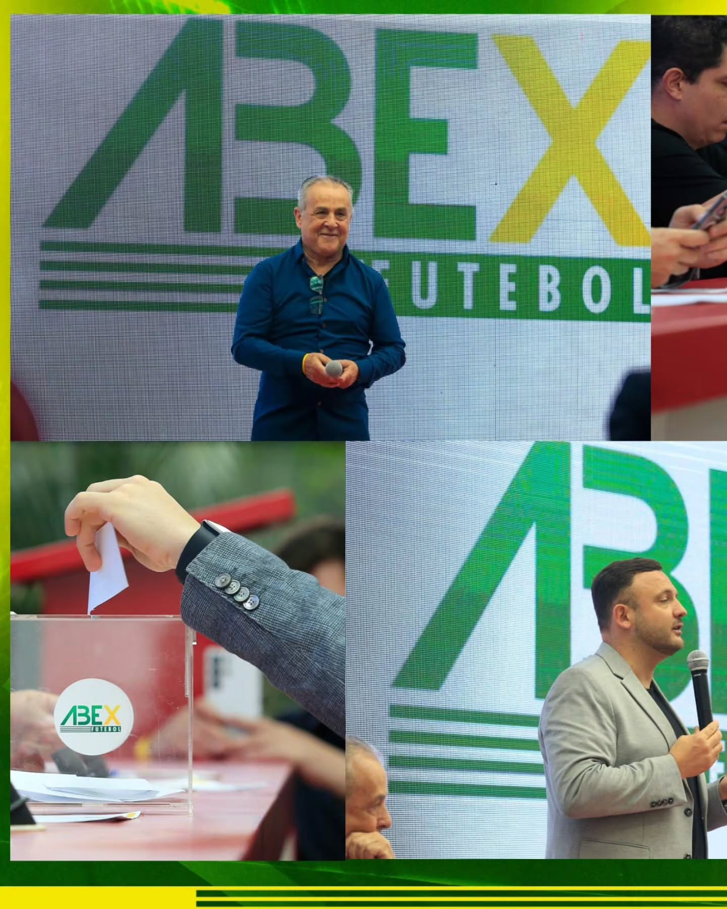 Nesta segunda-feira, foi realizado o 63º evento da história da Abex.
No CT do São Paulo, nossos associados se reuniram para eleger a chapa que irá presidir a Associação pelo próximo biênio. Por unanimidade, o reeleito foi André Mazzuco.
Dessa forma, a Diretoria da Abex passa a ser composta por:
1️⃣ Presidente
André Mazzuco
2️⃣ Vice presidente
Edgard Montemor Filho
3️⃣ Primeiro Diretor Secretário
Felipe Albuquerque
4️⃣ Segundo Diretor Secretário
Leonardo Franco
5️⃣ Primeiro Diretor Tesoureiro
Rafael Zucon
6️⃣ Segundo Diretor Tesoureiro
Frederico Gomes Barroso
7️⃣ Diretor de Comunicação
Ramon Bisson
8️⃣ Diretor de Eventos
Cícero Souza
9️⃣ Diretor de Patrimônio e Recursos Humanos
Lucas Drubscky
1️⃣0️⃣ Diretor Presidente do Conselho Fiscal
Marcus Vinícius Beck Lima
1️⃣1️⃣ Diretor Relator do Conselho Fiscal
Henrique Daimond
1️⃣2️⃣ Diretor Secretário do Conselho Fiscal
Ocimar Bolicenho
1️⃣3️⃣ Diretor de Categorias de Base
Marco Antônio Biasotto
Aproveitamos para agradecer a participação de todos em mais um evento de sucesso de nossa história!
E que venha 2026, com mais encontros, trocas de experiências, network e parceria!