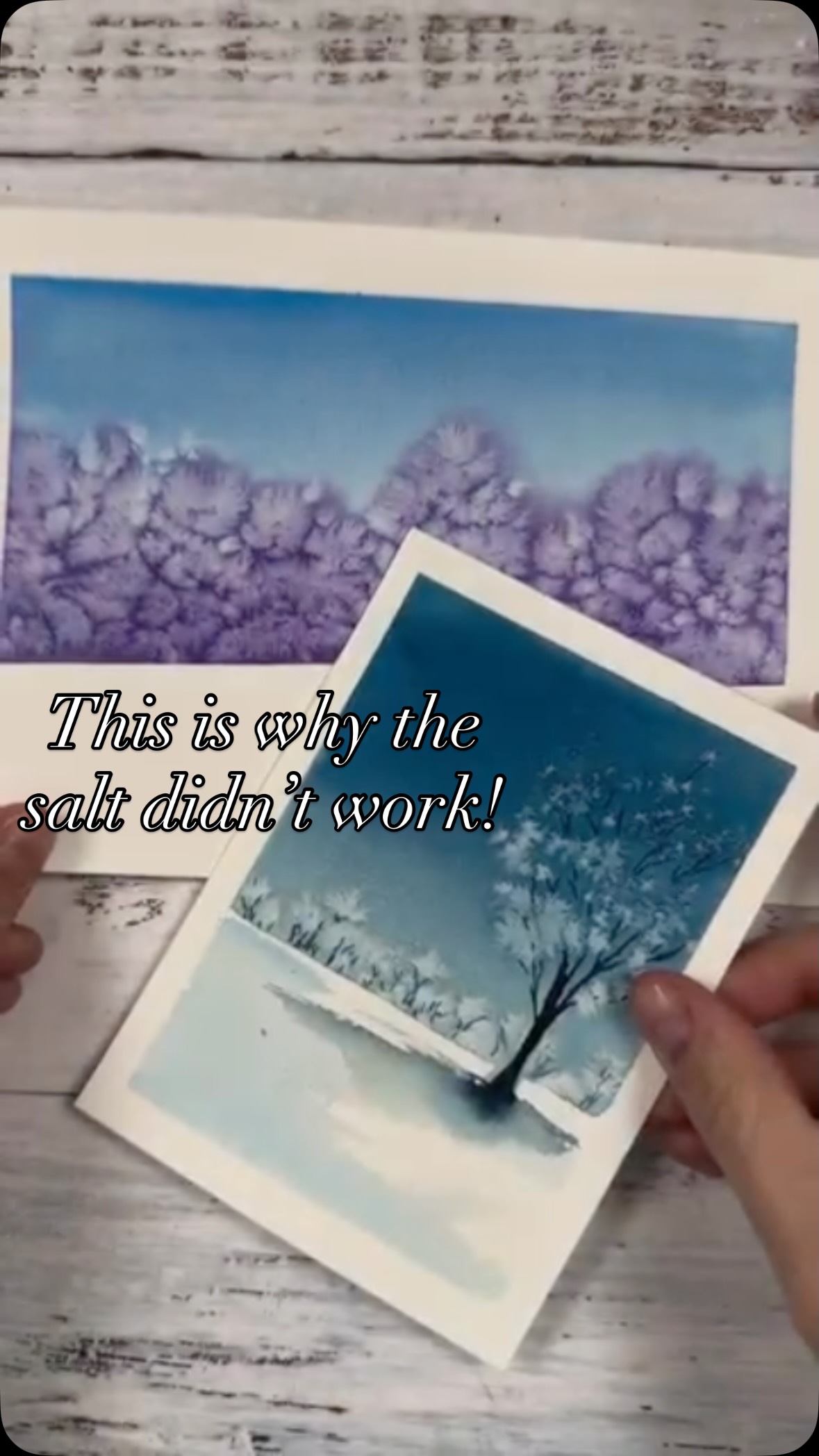 The salt and watercolour trick not working for you? This could be why! Try experimenting with different amounts of water, paint and different types of salt! See which works best for you! Let me know how it goes in the comments below!