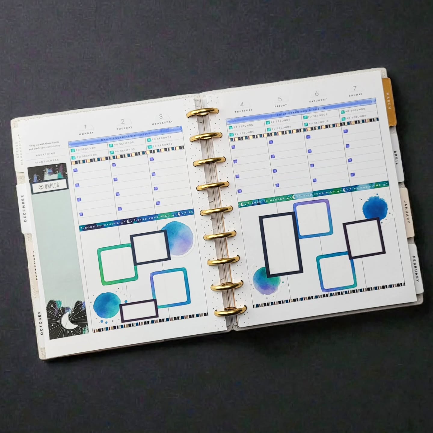 Trying out the #stressmangement extension pack for December. Have you tried this layout? If so, how'd it go? Any thoughts, tips, or tricks?
.
Interested in these box stickers for your planner layouts? They are the Northern Lights collection that can be found in my #etsyshop. Link in bio.
.
#beforethepen #planwithme #plannerlove #ilovemyhappyplanner #happyplanning #thehappyplanner #iamahappyplanner #planneraddict #stickeraddict #plannerobsessed #plannerlife #planahappylife #planyourweek #plannernerds #plannerstickers #happyplannerinspiration #happyplannerstressmanagement #practicemindfulness #unplug