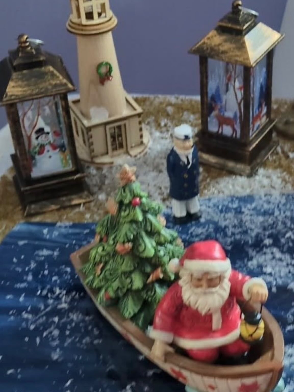 “Santa Crossing the Annisquam” is the most popular #christmas item this year. Pam shared a photo of hers in display. Please share a photo if you@got one as well.