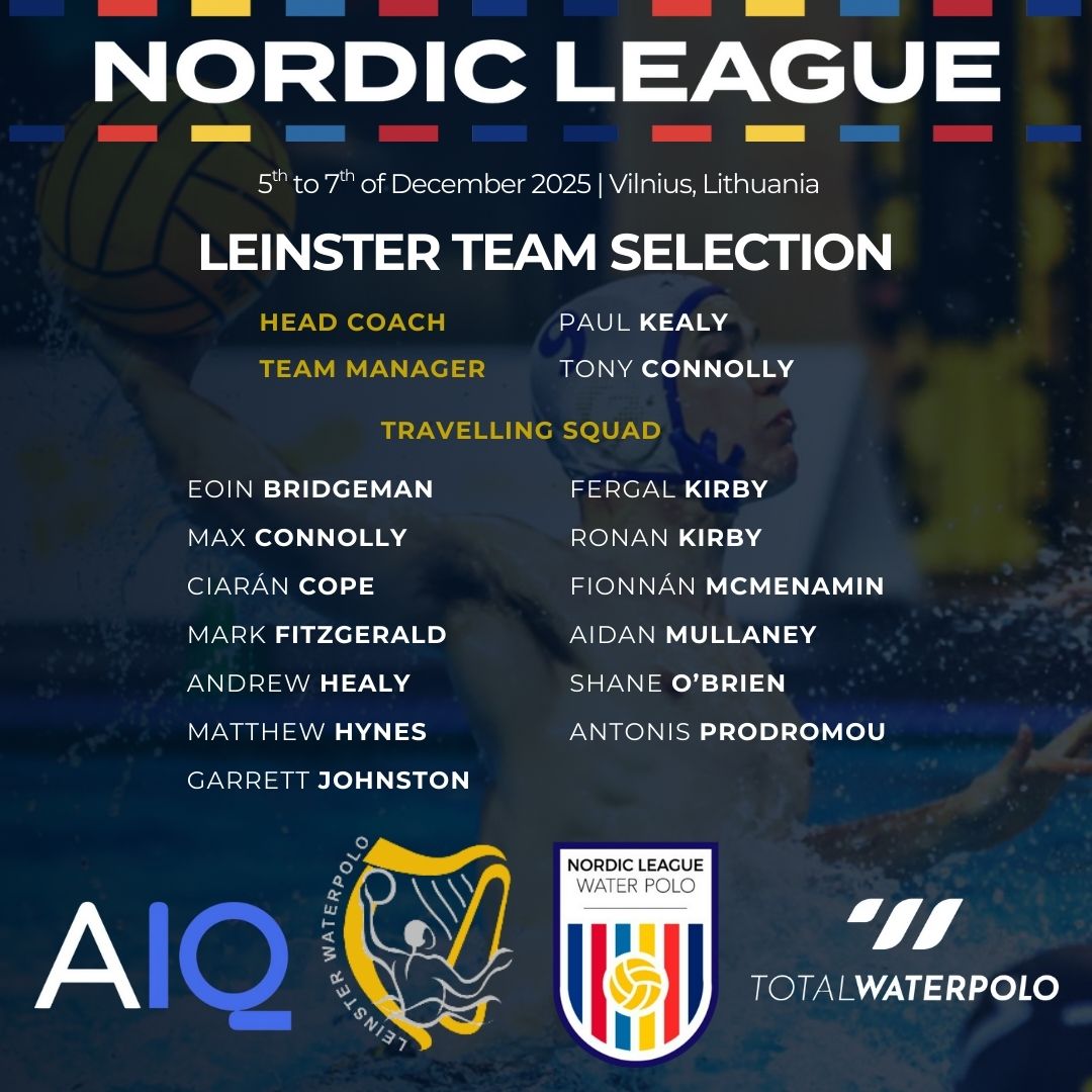 Best of luck to the Leinster Water Polo team travelling to Vilnius, Lithuania this weekend to take part in the Nordic League Qualifications 🤽♂️
Keep up to date with the match scores and stats on @total_waterpolo and watch the match with the shared stream online!
The game are taking place (Irish Time):
06/12/25 vs Vilnius @ 09.30
06/12/25 vs LSTW @ 17.45
07/12/25 vs Kuhat Helsinki @ 8.30
Best of luck lads 💙💛
#NordicLeague #WaterPolo #Leinstertainment