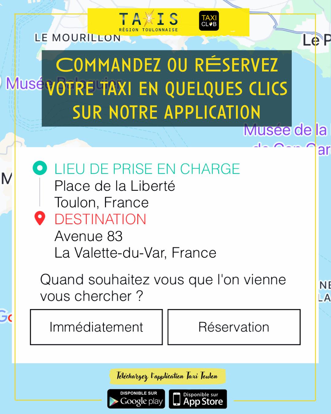 📱🚖 Gagnez du temps : réservez votre taxi en un geste avec l’application Taxi Club !
Pour vos déplacements sur l’agglomération toulonnaise, l’application Taxi Club est la solution la plus simple et la plus rapide pour commander un taxi :
✔️ Réservation immédiate ou à l’avance
Partez quand vous le souhaitez, sans attente et sans appel au standard.
✔️ Localisation en temps réel de votre chauffeur
Vous visualisez l’arrivée de votre taxi directement sur la carte.
✔️ Estimation du tarif avant la course
Transparence totale, sans mauvaise surprise.
✔️ Paiement à bord garanti & service fiable 24/7
Nos chauffeurs agréés vous assurent un trajet en toute sécurité, de jour comme de nuit.
📲 Réservez dès maintenant votre course en nous appelant ou via l'application Taxi Club (disponible sur le PlayStore et l'Apple Store).
🚕 Taxis de la région Toulonnaise
📞 04 94 93 51 51
💻 www.taxi-toulon.com
#taxi #taxitoulon #taxivar #taxi83 #transport #toulon #laseyne #lavalette #lagarde #lepradet #ollioules #tourisme #reserveruntaxi #taxiclub
