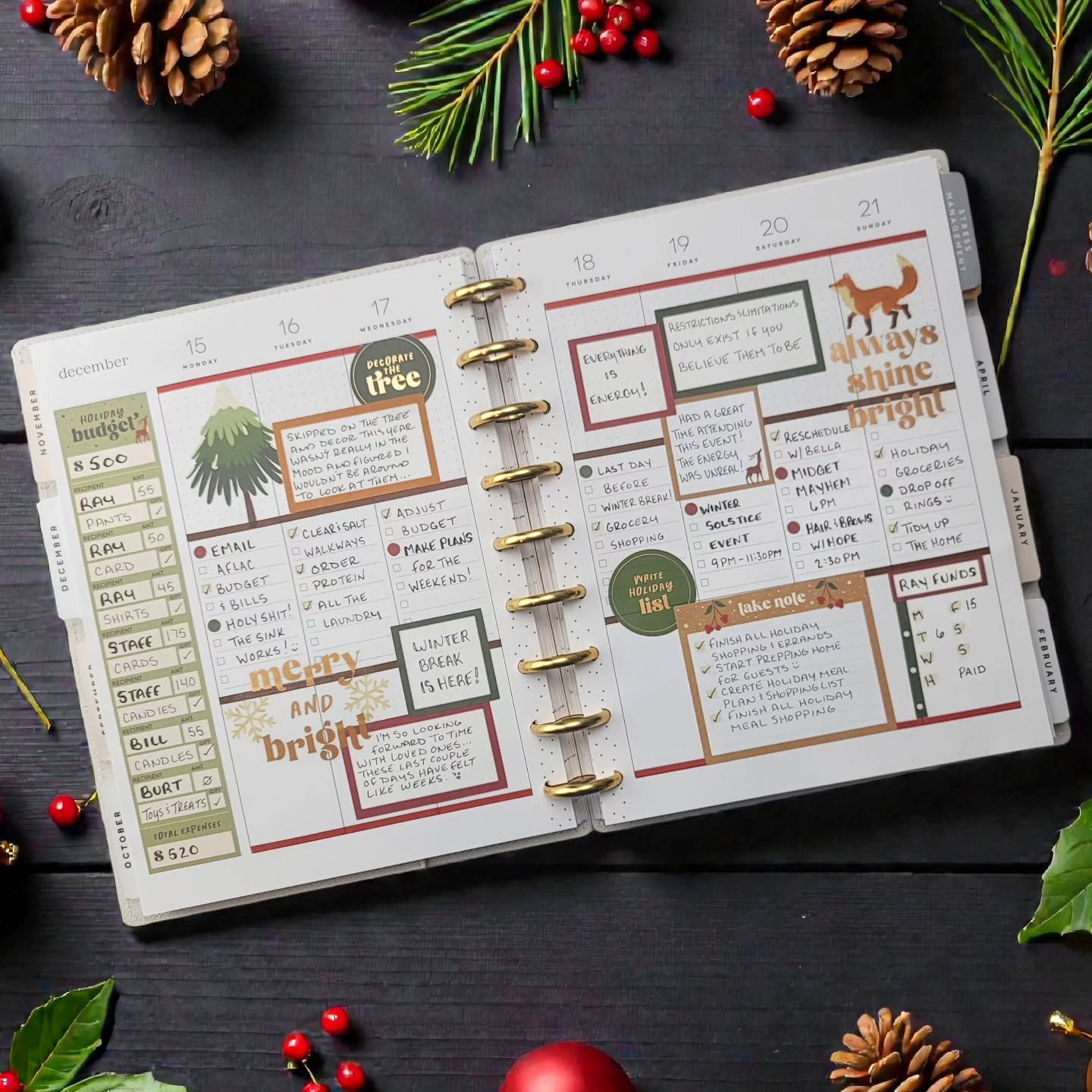 🎄 Merry and Bright shine✨️
.
In need of some box stickers for your planner layouts? Check out my etsy shop... download, print, and cut in a variety of colors!
.
#plannercommunity #weeklylayout #checklistlayout #happyplanner #afterthepen