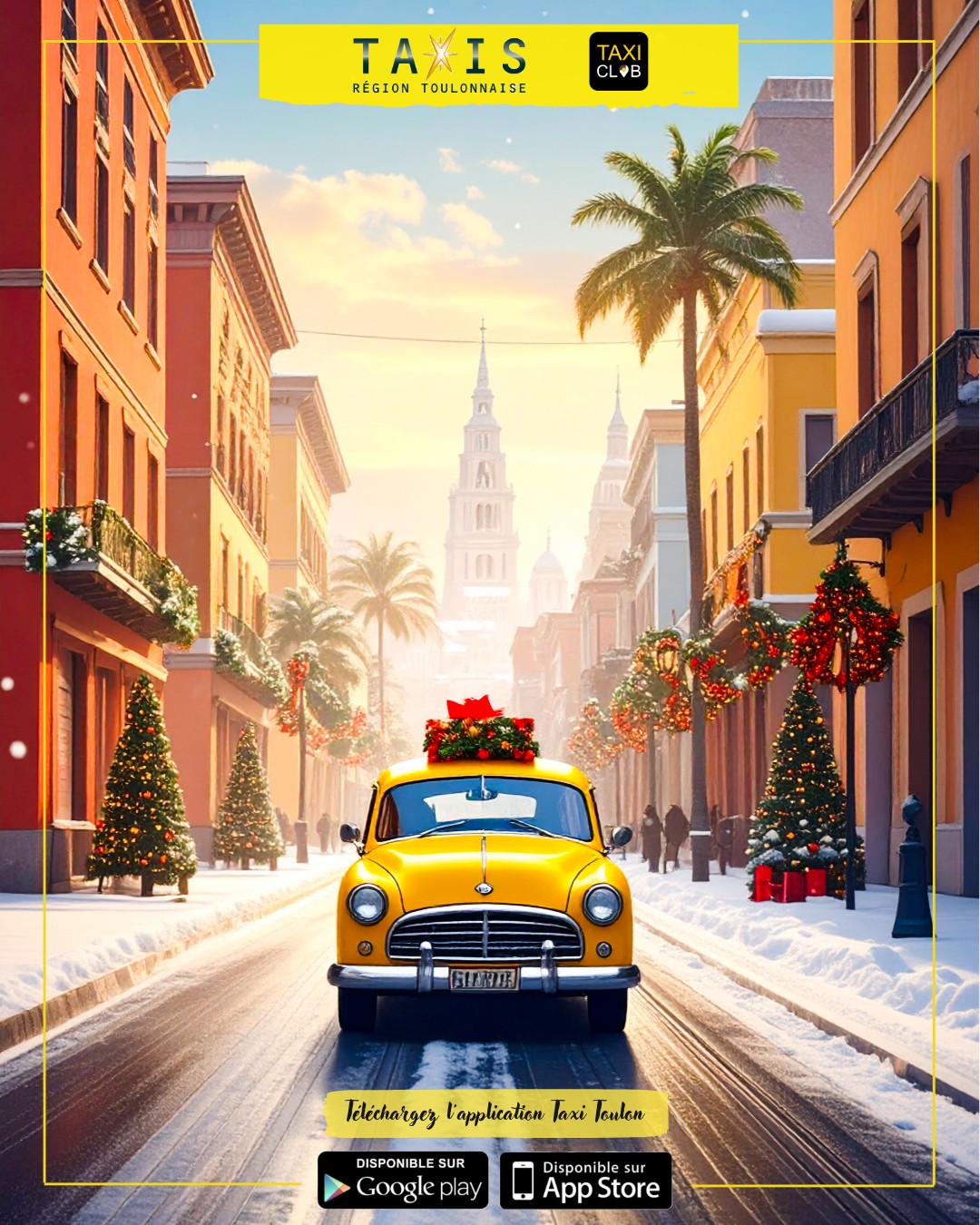 🚖🎄 Joyeux Noël à tous ! 🎄🚖
En cette semaine de fête, toute l’équipe des Taxis de la Région Toulonnaise vous souhaite un très joyeux Noël, rempli de chaleur, de douceur et de beaux moments partagés avec vos proches.
✨ À vos côtés toute l’année, nous restons disponibles pendant les fêtes pour vous accompagner en toute sécurité dans tous vos déplacements :
- Trajets du quotidien
- Courses de dernière minute
- Sorties en famille ou entre amis
- Transferts gares & ports
- Navettes aéroport
- Déplacements médicaux (Taxis Conventionnés)
Que vous célébriez Noël chez vous, en ville ou en déplacement, nos chauffeurs sont là pour vous conduire sereinement.
🎅 Merci pour votre confiance tout au long de l’année et très belles fêtes à tous ❤️!
L’équipe des Taxis de la Région Toulonnaise 🚖✨
📲 Réservez dès maintenant votre course en nous appelant ou via l'application Taxi Club (disponible sur le PlayStore et l'Apple Store).
🚕 Taxis de la région Toulonnaise
📞 04 94 93 51 51
💻 www.taxi-toulon.com
#taxi #toulon #reserveruntaxi #taxiclub #joyeuxnoel