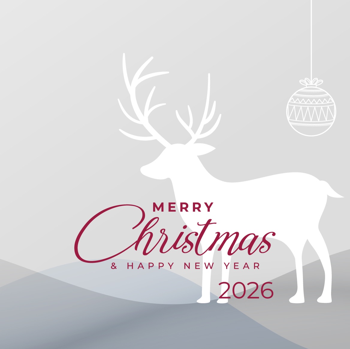 Merry Christmas and Happy New Year!
May this season be filled with joy, peace, and happiness, and may the coming year bring you new hope and wonderful opportunities.