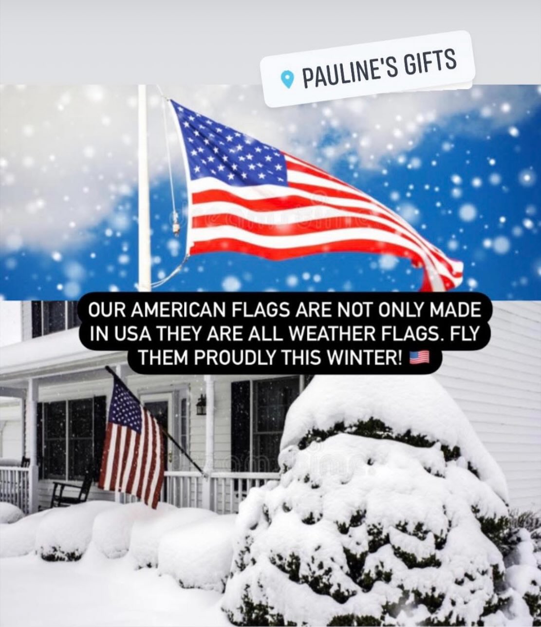 For 25 years @paulinesgifts has sold Quality American Made 🇺🇸American Flags. Celebrating the United States Semiquincentennial I will proudly continue that tradition. Opening in May 2026 for our 27th. Year.