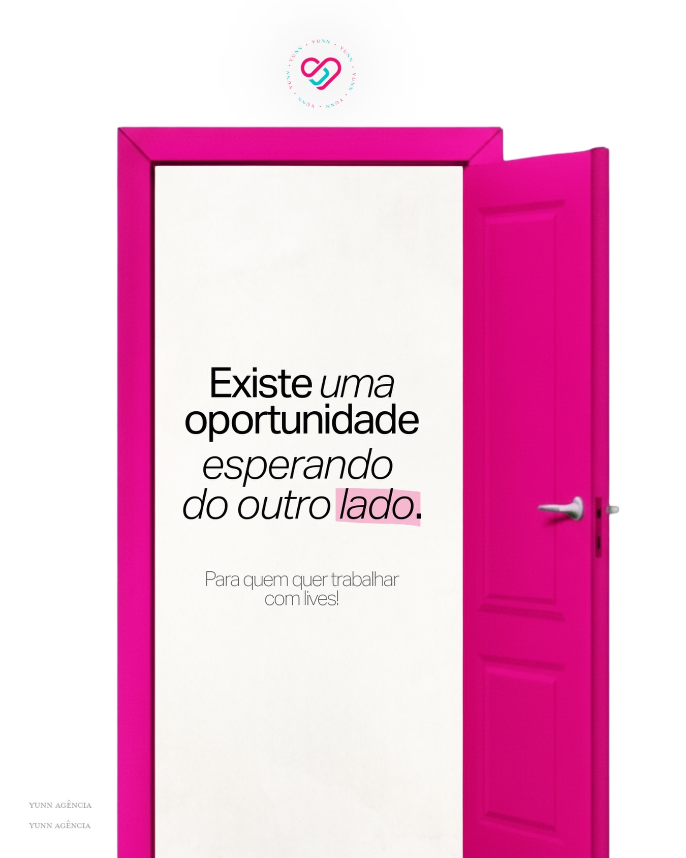 🎥 Existe uma oportunidade esperando do outro lado.
A Yunn Agência de Goiânia, está selecionando pessoas que querem trabalhar com lives, com orientação de agência.
Não precisa experiência com live, ensinamos tudinho pra você💫✨
👉🏼Envie uma mensagem agora e saiba como participar.