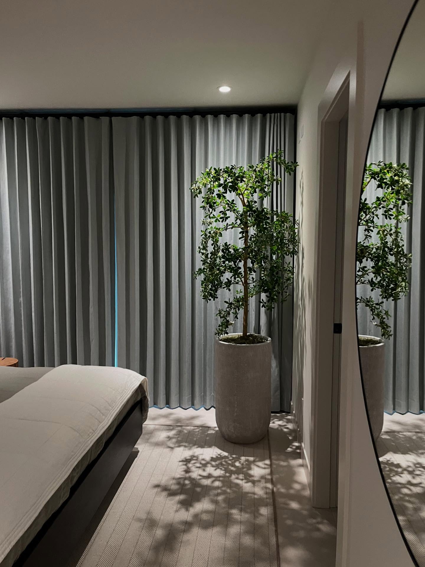 Drapery and window treatments are thoughtfully integrated into my design specifications prior to construction. Like every other detail, they are carefully considered as part of the comprehensive design development process for renovations and new builds.
These ripplefold black-out lined drapery panels are made from a beautiful luxurious @romo_fabrics in a soft blue. They soften the walls and complement other elements in the room (like the wallpaper)!
#kelownainteriordesign #kelownacustomhomes #kelownarenovations #luxuryrenovation #drapery