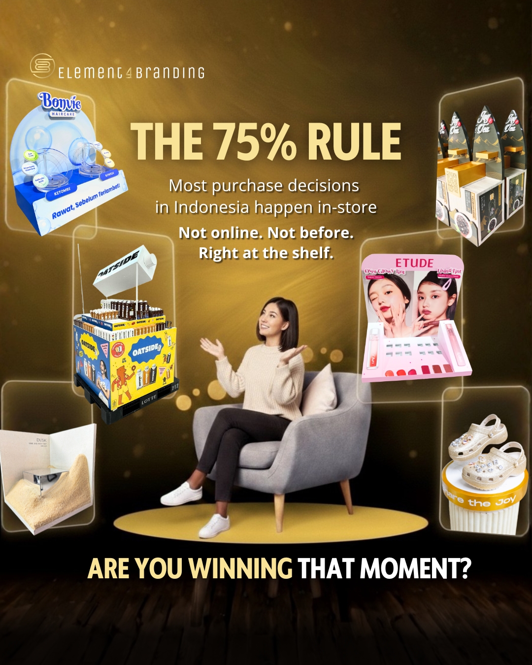 Banyak brand habiskan budget besar sebelum konsumen masuk toko.
Padahal, keputusan sering dibuat justru saat mereka berdiri di depan produk.
Itulah kenapa kehadiran brand di rak nggak bisa dianggap pelengkap.
Display yang tepat bisa jadi penentu.
📖 Baca penjelasan lengkapnya di www.f4elements.com
#ElementBranding #InStoreMarketing #POSMBeauty