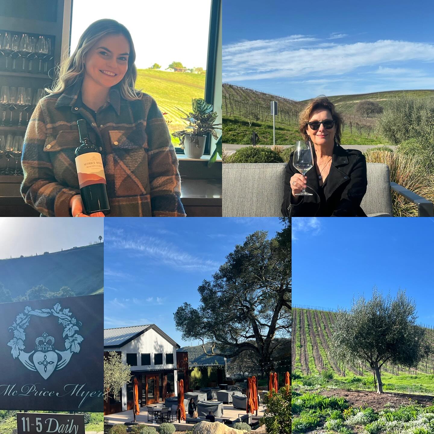 One of my favorite things about being a wine teacher is running into ‘students in action’ in their wine careers! Yesterday, I hopped up to Paso on a day trip to visit @winesonmain, where I will be teaching WSET L1 on February 9th (sign up by Feb 4th…link in bio). What a fabulous space, and excellent wine selection, curated by proprietor (and my former WSET student) Jennifer Baeza. There was time for one winery visit before heading back to LA – so we headed over to MacPrice Myers’ new tasting room (I first tasted Myers’ signature Syrah many years ago at their former tasting room off the 46). What a joy it was to walk into this gorgeous and beautifully designed space, among fresh green hills dotted with oak trees, and ribboned with vines, to find former student Katy Karson managing what is a truly excellent tasting room experience. Katy, and tasting team member Andrew, led us through a lively and informative tasting and discussion of these elegant and balanced wines. The vibe was relaxing, and the scenery stunning in this glorious spot. Highly recommend! @mcpricemyerswines @wines.on.main #wset #mwwineschool #wineeducation #pasowine