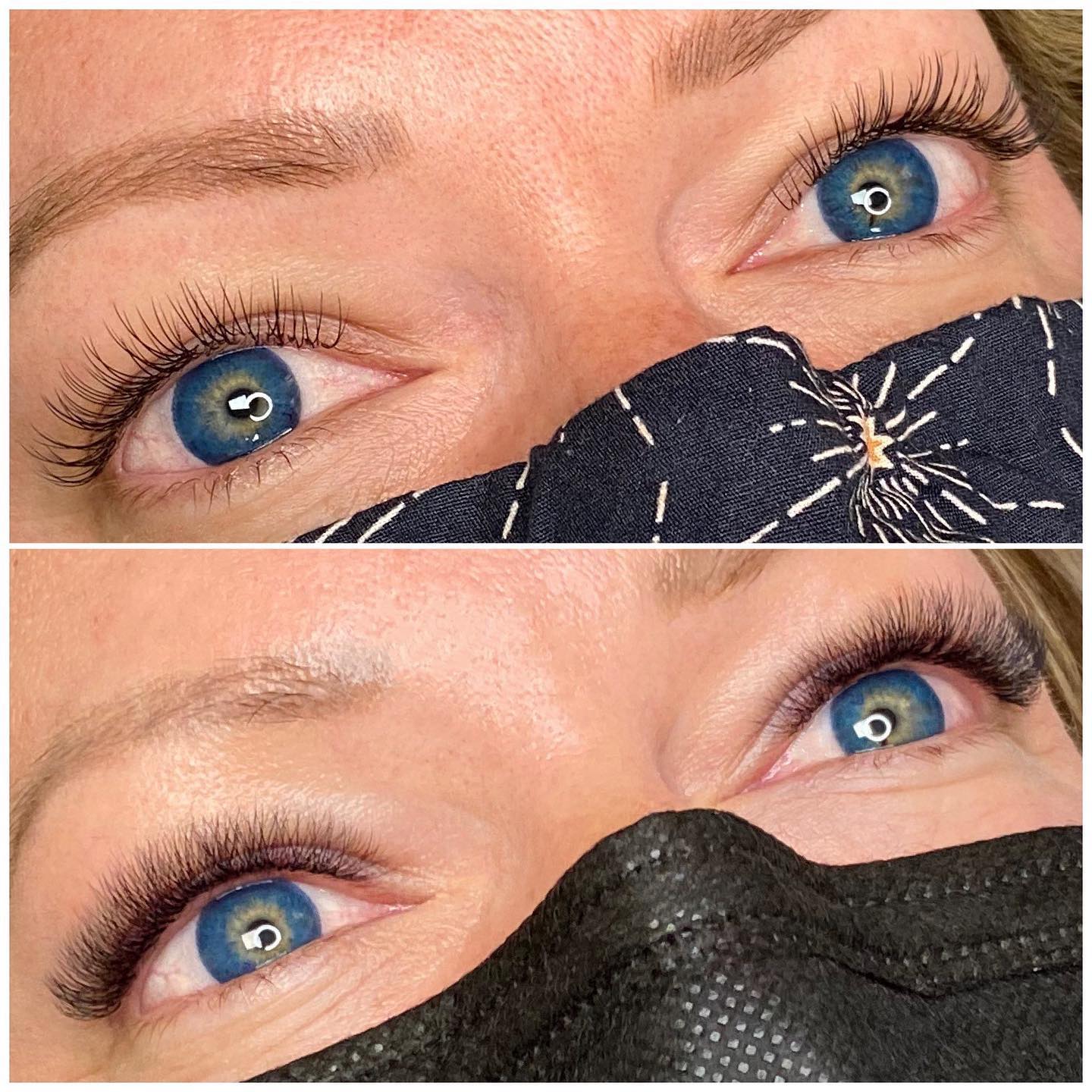 August 2020 ➡️ May 2022
classic VS *light* volume lash extensions Colleen made the switch Sept 2021 to a fuller, darker lash line 🙌🏻
Volume can be super natural too! Truth is, any lash style is super customizable… but your natural lash line (how many lashes and layers) will determine your final look. And remember — my goal is to preserve the integrity of your natural lashes. What’s that mean? No damage even after years of non-stop wear (as long as you follow proper after care!)
Summer time is super busy- afternoon/evening appts are already picked over through Labor Day…. Don’t wait til the last minute to book your appts! 🖤