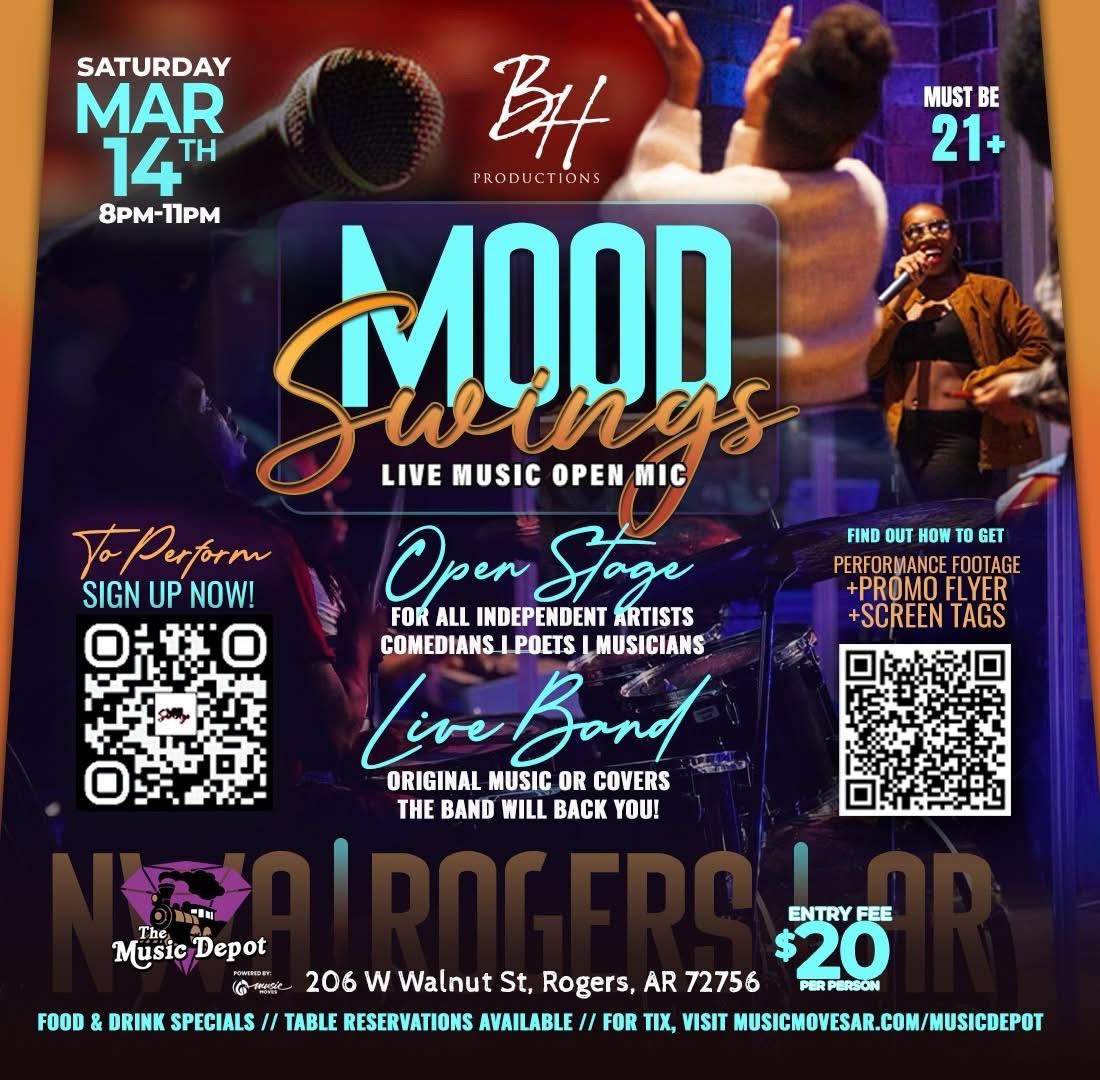 Live band. Open stage. Real vibes. 🎤
Mood Swings is bringing the energy—tap in and catch the experience. Saturday, March 14th 8p - 11p
#BHMoodSwings #TheMusicDepot #BHProductionsLR