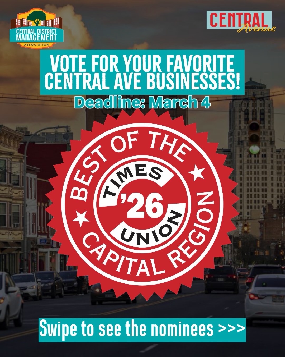 The 2026 Times Union “Best Of” voting is OFFICIALLY LIVE! 🗳️
Help us put our local gems on the map. These businesses work hard every day for our community, now it’s our turn to give back!
It only takes a minute to support the shops, eats, and services that make our street great.
✨ How to support:
• Deadline: March 4
• Where to vote: Link in our bio! 🔗
Get to voting and let’s get these businesses the recognition they deserve! ✅
