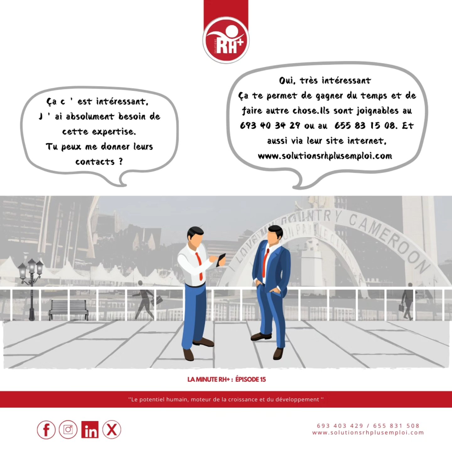 Vous êtes fatigué de trier les CV et de gérer les turnovers ? SOLUTIONS RH+ EMPLOI est là pour vous faciliter la tâche ! 🏢💼
Nous nous occupons de tout : recrutement, contrats, salaires, congés.
Vous n’aurez plus qu’à profiter du travail bien fait. Contactez-nous au 693 40 34 29 ou au 655 83 15 08, ou visitez notre site : www.solutionsrhplusemploi.com.
#Tchad #Congo #Cameroun #Garoua #Douala #Gabon #Ngaoundere #bafoussam #edea #Bonamoussadi #bonanjo #Bepanda #logpom #makepe #Deido #Bonapriso #DÉIDO
#GestionRH #RecrutementExterne #BusinessCameroun #Externalisation