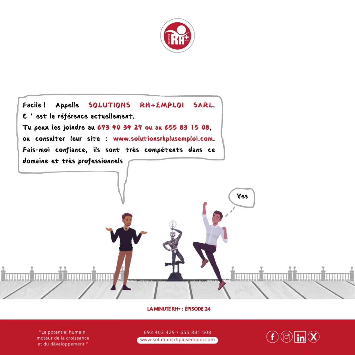 🤯 RH + stress + deadlines = Trop à gérer ?
💡 Déléguez et optimisez votre gestion RH avec des experts !
✨ Plus d'efficacité, plus de rentabilité !
📩 Contactez SOLUTIONS RH+EMPLOI SARL dès maintenant.
📞 693 40 34 29 | 655 83 15 08
🌐 www.solutionsrhplusemploi.com
@srhp_foodindustry
@solutionsrhplus
#Tchad #Congo #Cameroun #Garoua #Douala #Gabon #Ngaoundere #bafoussam #edea #Bonamoussadi #bonanjo #Bepanda #logpom #makepe #Deido #Bonapriso#DÉIDO #GestionRH #RecrutementExterne #BusinessCameroun #Externalisation#Job237 #Success237 #TalentManagement #RecrutementCameroun #RHStratégique #WorkSmart #Entrepreneuriat237 #MadeIn237 #JeunesActifs237