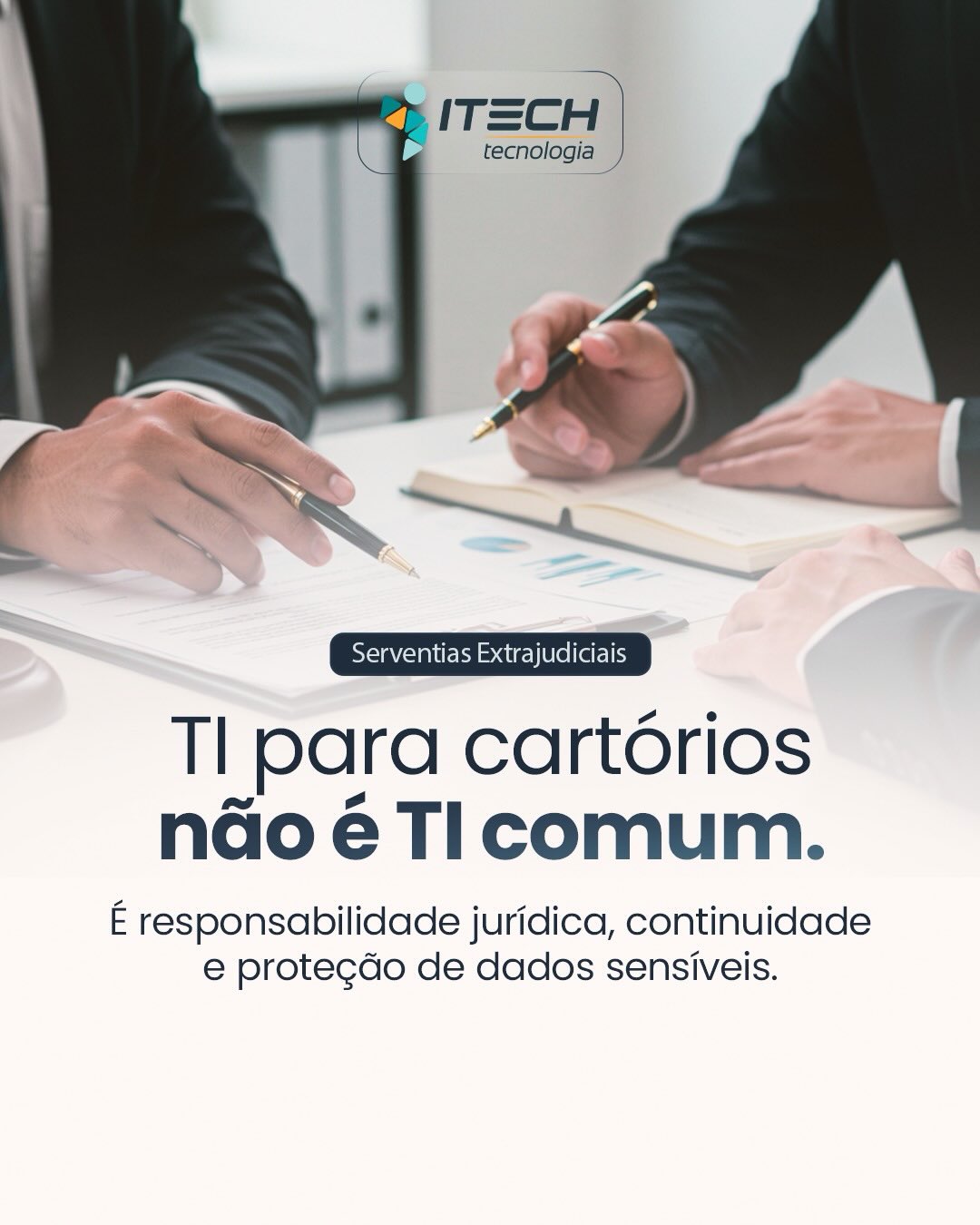 Cartório não pode parar.
Não pode falhar.
E não pode improvisar quando o assunto é tecnologia.
A iTech desenvolve soluções pensadas exclusivamente para a realidade extrajudicial brasileira, garantindo:
🔐 Segurança da informação
📊 Conformidade regulatória
⚙ Continuidade operacional
🤖 Automação inteligente de atendimento
Tecnologia é a base da confiança do seu cartório.
👉 Agende um diagnóstico e descubra onde sua TI pode evoluir.
#tiparacartorios #segurancadigital #cartorioseguro #governancadeti #itechtecnologia