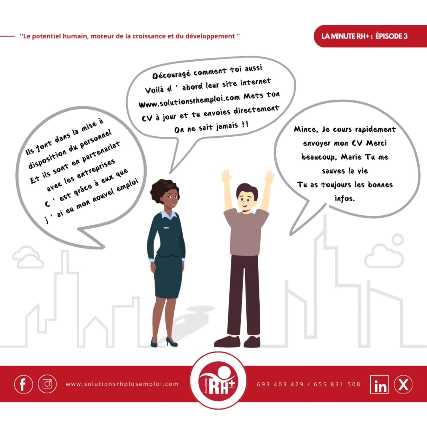 🎯 "Stop à la recherche sans fin d’un emploi !
Avec SOLUTIONS RH+ EMPLOI, tu as une opportunité réelle de te connecter aux entreprises et d’obtenir le job de tes rêves.
✨ Mets ton CV à jour et envoie-le
Sur notre site web 👉 Www.solutionsrhplusemploi.com
Ou par e-mail
a.moukouri@solutionsrhplusemploi.com
r.etingue@solutionsrhplusemploi.com
Marie a trouvé son emploi grâce à nous. Et toi ? 💪"
📩 Contacte-nous pour plus d’infos.
#JobCameroun #SolutionsRHPlus #RecrutementFacile #TrouverUnEmploi #RHExperte