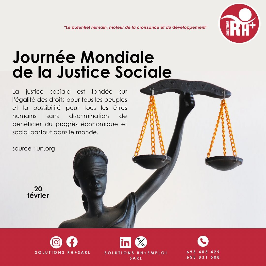Journée mondiale de la justice sociale
20 février
Faire avancer la justice sociale
Placer la justice sociale au centre des agendas politiques internationaux, nationaux et régionaux
L’idée selon laquelle l’avancement de la justice sociale devrait être l’objectif central guidant toutes les politiques nationales et internationales gagne du terrain. Cette idée a fait son chemin parmi les partisans qui affirment que les sociétés et les économies peuvent fonctionner de manière plus cohérente lorsque la justice sociale est une priorité.
————
World Day of Social Justice
20 February
Advancing social justice
Social justice at the centre of international, national and regional policy agendas
Momentum is growing for the concept that advancing social justice should be the central aim guiding all national and international policies. This idea has gained traction among proponents who argue it enables societies and economies to function more cohesively when social justice is prioritized.