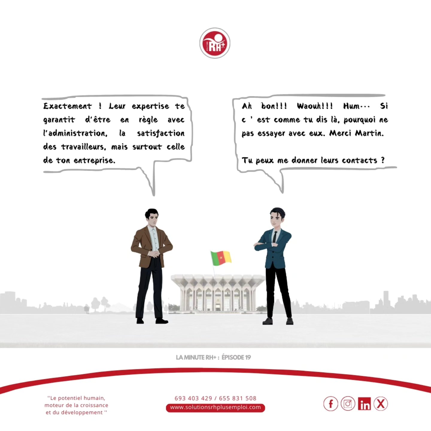 🚀 Déléguer, c’est avancer !
Confier la gestion de ton personnel à SOLUTIONS RH+ EMPLOI, c'est :
✅ Moins de stress administratif
✅ Plus d’efficacité et de flexibilité
✅ Une gestion optimisée de tes ressources humaines
📲 Swipe vers notre bio pour plus d’infos ou appelle-nous au 693 40 34 29 ou 655 83 15 08 !
Ou notre site web www.solutionsrhplusemploi.com
@srhp_foodindustry
@solutionsrhplus
#PME #Compétitivité #Cameroun #SolutionsInnovantes
#recrutementexterne #Tchad #Congo #Cameroun #Garoua #Douala #Gabon #Ngaoundere #bafoussam #edea
#Bonamoussadi #bonanjo #Bepanda #logpom #makepe #Deido #Bonapriso #DÉIDO #GestionRH #RecrutementExterne #BusinessCameroun #Externalisation