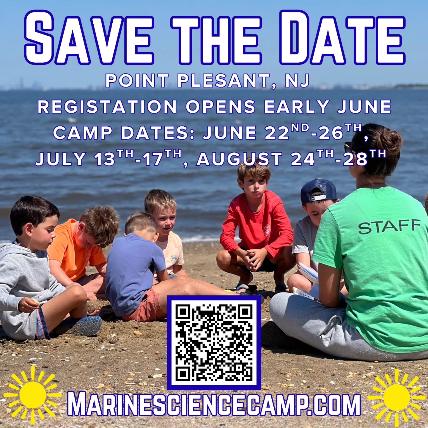 Mark it on your calendar! Point Pleasant’s registration opens in early June! Join us at Riverfront Park, where we will learn hands-on about New Jersey’s natural wonders! 🌊🐟
📍Riverfront Park, Point Pleasant, NJ 08742
📅 June 22-26th, July 13-17, August 24-28
⏰ 9:00 AM – 2:00 PM | Ages 5–14
Registration is now open— catch a spot now!
👉https://marinesciencecamp.com/camp/point-pleasant-m-f-9am-2pm-ages-5-14/
.
.
#oceancounty #stemeducation #newjersey #pointpleasasntboronj #marinesciencecamp