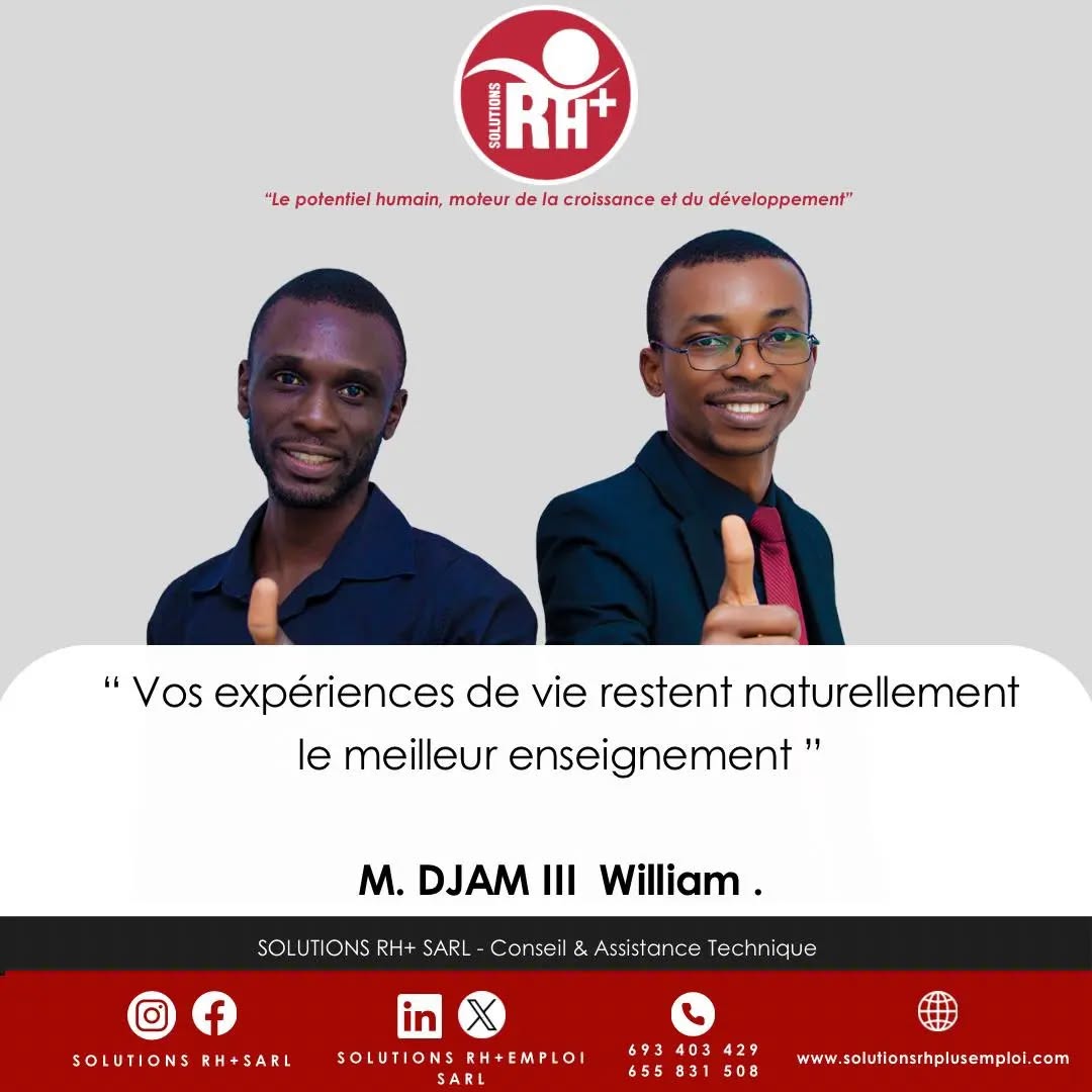 ☀️BONJOUR LUNDI !
✨La société SOLUTIONS RH+ SARL vous souhaite une semaine performante dans votre milieu professionnel par ce conseil qui nous est donné par Mr William.
#POTENTIELHUMAIN #ressourceshumaines #RH #MONDAYMOTIVATION #quote
☀️HELLO MONDAY !
✨SOLUTIONS RH+ SARL wishes you a successful week in your workplace with this advice from Mr WIlliam.
#HUMANPOTENTIAL #humanresources #HR #MONDAYMOTIVATION #quote