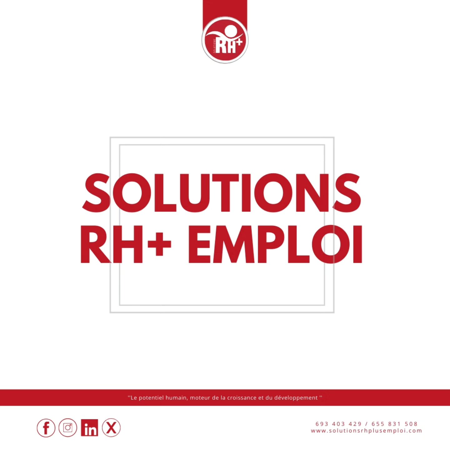 Vous êtes fatigué de trier les CV et de gérer les turnovers ? SOLUTIONS RH+ EMPLOI est là pour vous faciliter la tâche ! 🏢💼
Nous nous occupons de tout : recrutement, contrats, salaires, congés.
Vous n’aurez plus qu’à profiter du travail bien fait. Contactez-nous au 693 40 34 29 ou au 655 83 15 08, ou visitez notre site : www.solutionsrhplusemploi.com.
#Tchad #Congo #Cameroun #Garoua #Douala #Gabon #Ngaoundere #bafoussam #edea #Bonamoussadi #bonanjo #Bepanda #logpom #makepe #Deido #Bonapriso #DÉIDO
#GestionRH #RecrutementExterne #BusinessCameroun #Externalisation