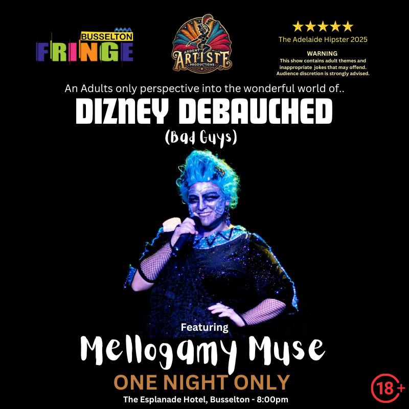 Those who prefer a little late night mischief, don't miss these deliciously dark divas and devilish rogues will twist your childhood classics into sinful spectacles of burlesque, comedy, and unapologetic mischief.
Tonight 8pm at The Esplanade Hotel Busselton!
Limited tickets still available at โฌ๏ธ
https://www.trybooking.com/DKCLP