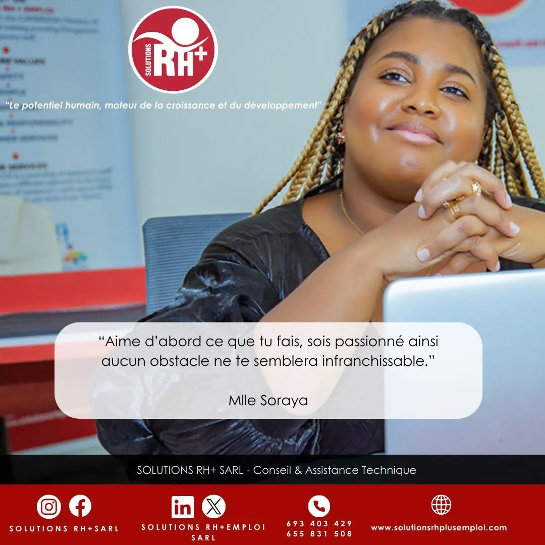 ☀️BONJOUR LUNDI !
✨La société SOLUTIONS RH+EMPLOI Sarl vous souhaite une semaine performante dans votre milieu professionnel par ce conseil qui nous est donné par Mlle BILOUNGA.
#POTENTIELHUMAIN #ressourceshumaines #RH #MONDAYMOTIVATION #quoteoftheday
☀️HELLO MONDAY !
✨SOLUTIONS RH+EMPLOI Sarl wishes you a successful week in your workplace with this advice from Miss BILOUNGA.
#HUMANPOTENTIAL #humanresources #HR #MONDAYMOTIVATION #quoteoftheday