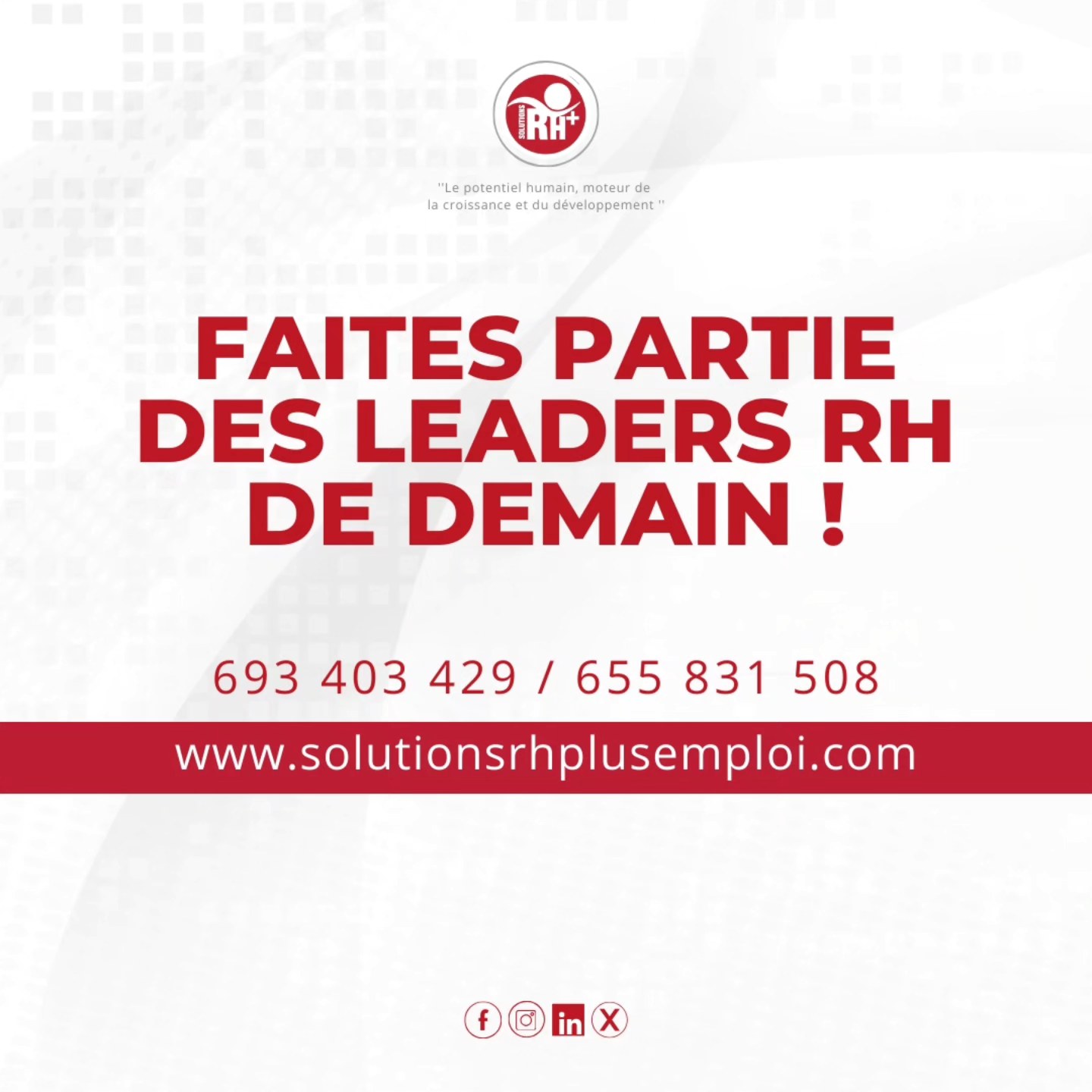 ✨ Ready to Lead? ✨
Le monde des RH évolue, et vous pouvez en faire partie !
Rejoignez notre programme Young Graduate pour apprendre :
💼 Leadership et gestion d’équipe
🖥️ Maîtrise des outils RH
📜 Conformité légale et plus !
👉 Swipez pour en savoir plus ou contactez-nous directement au
📞 693 403 429 ou 655 83 15 08
#YoungGraduate #RHLeadership #CarrièreRH"