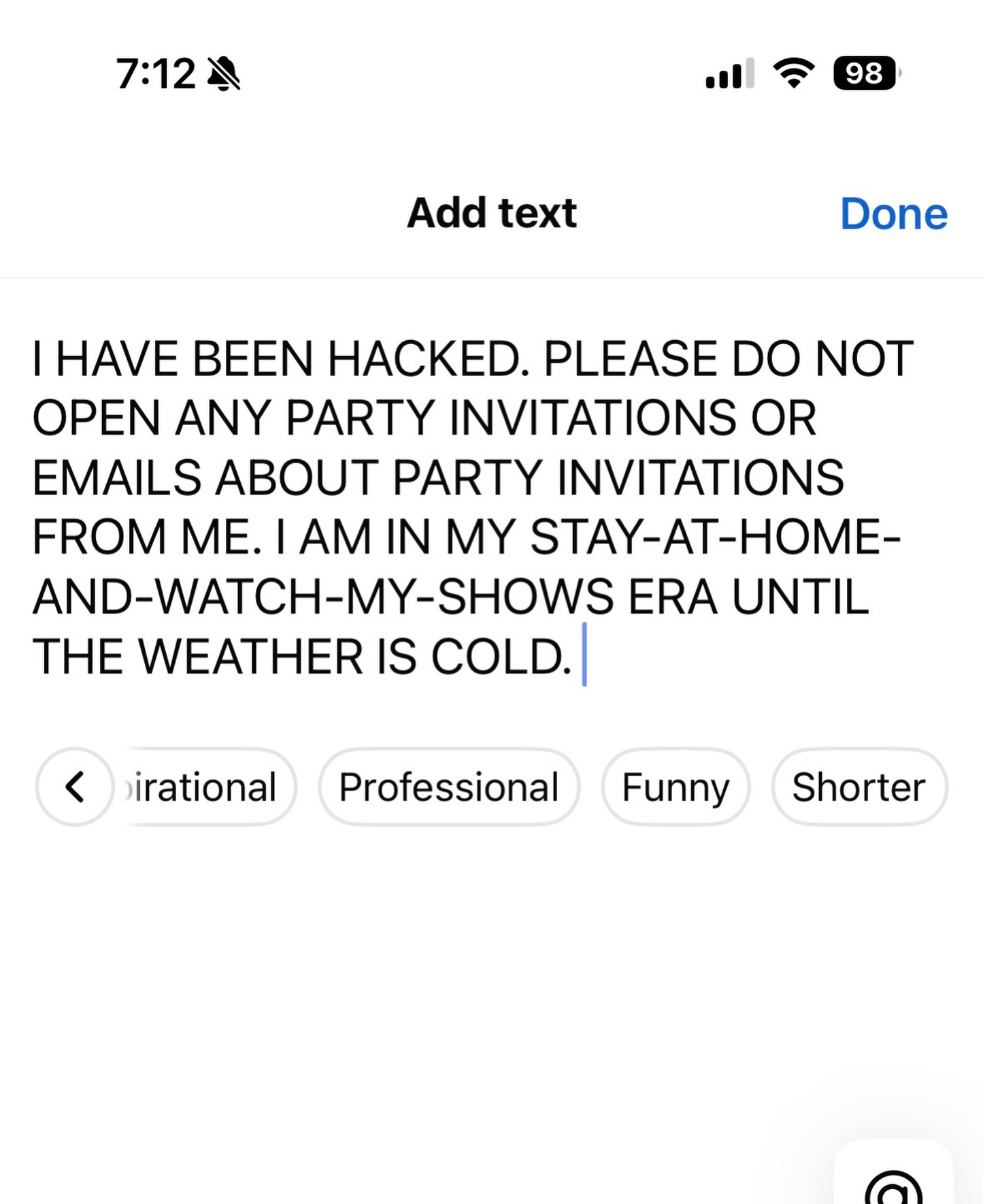 Sorry! I got two texts and an email from friends letting me know đ±đ«