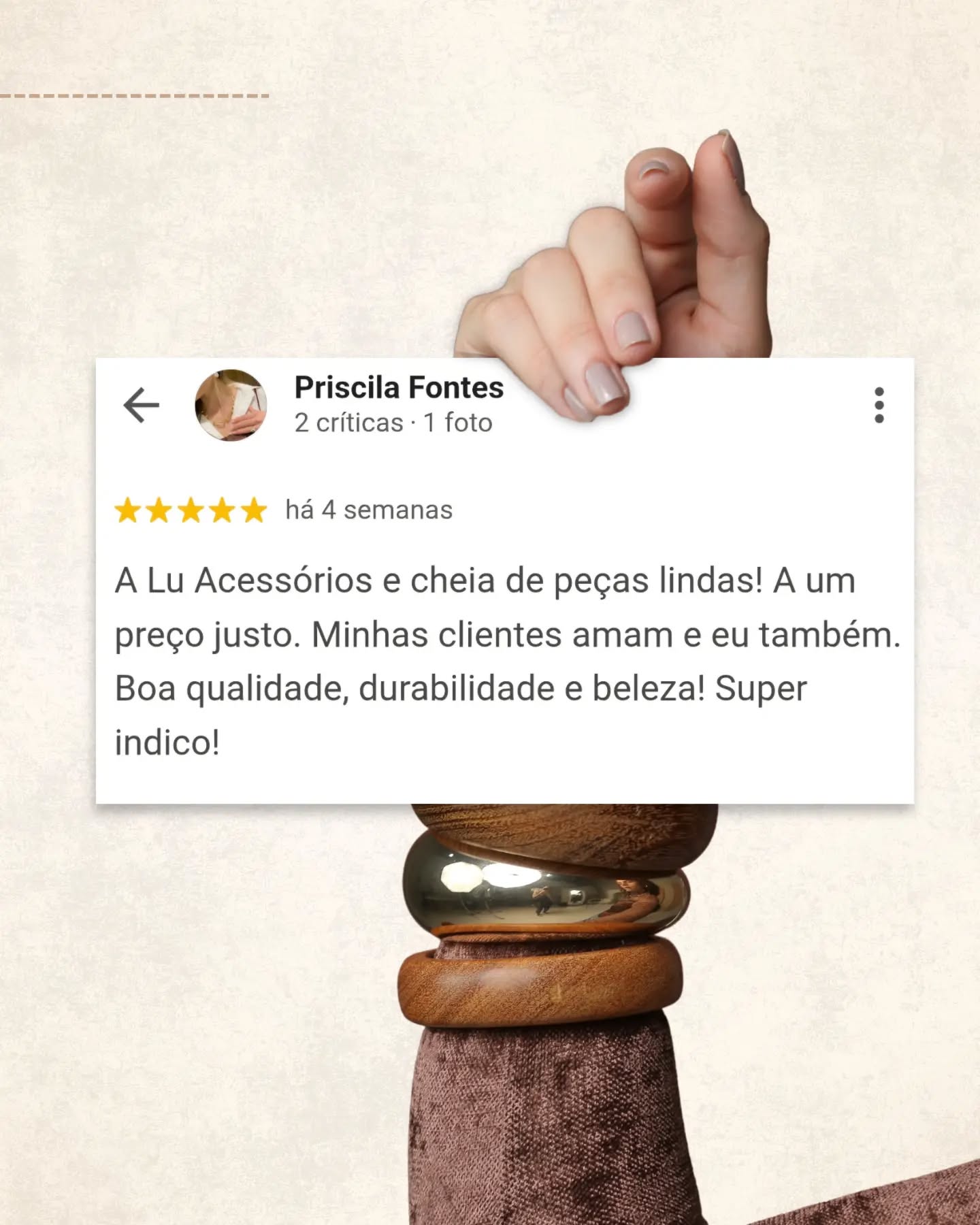 Cada avaliação que recebemos representa muito mais do que cinco estrelas. ✨
Ela carrega histórias de mulheres que decidiram empreender, confiaram na Lu Acessórios e encontraram uma parceira para crescer. Agradecemos a cada cliente que faz parte da nossa trajetória e compartilha sua experiência. É essa confiança que nos motiva a evoluir todos os dias e a oferecer o melhor para quem escolhe empreender conosco. 💛 Que a próxima história de sucesso seja a sua. #LuAcessórios #SemijoiasNoAtacado #EmpreendedorismoFeminino #RevendaDeSemijoias #AtacadoDeSemijoias